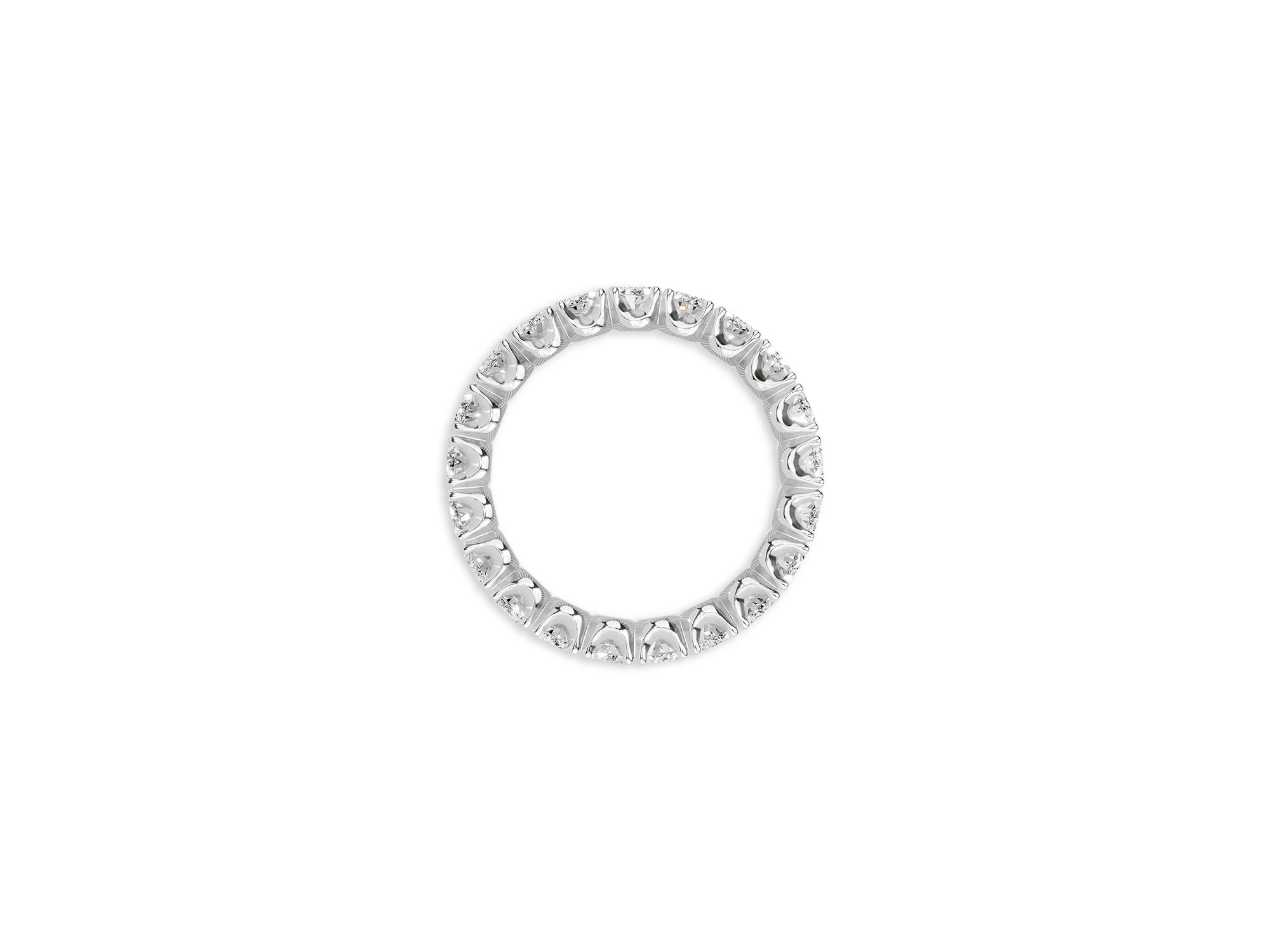 Diamond Oval Classic Eternity Band in 14K White Gold, 3.0 tcw — Image 3
