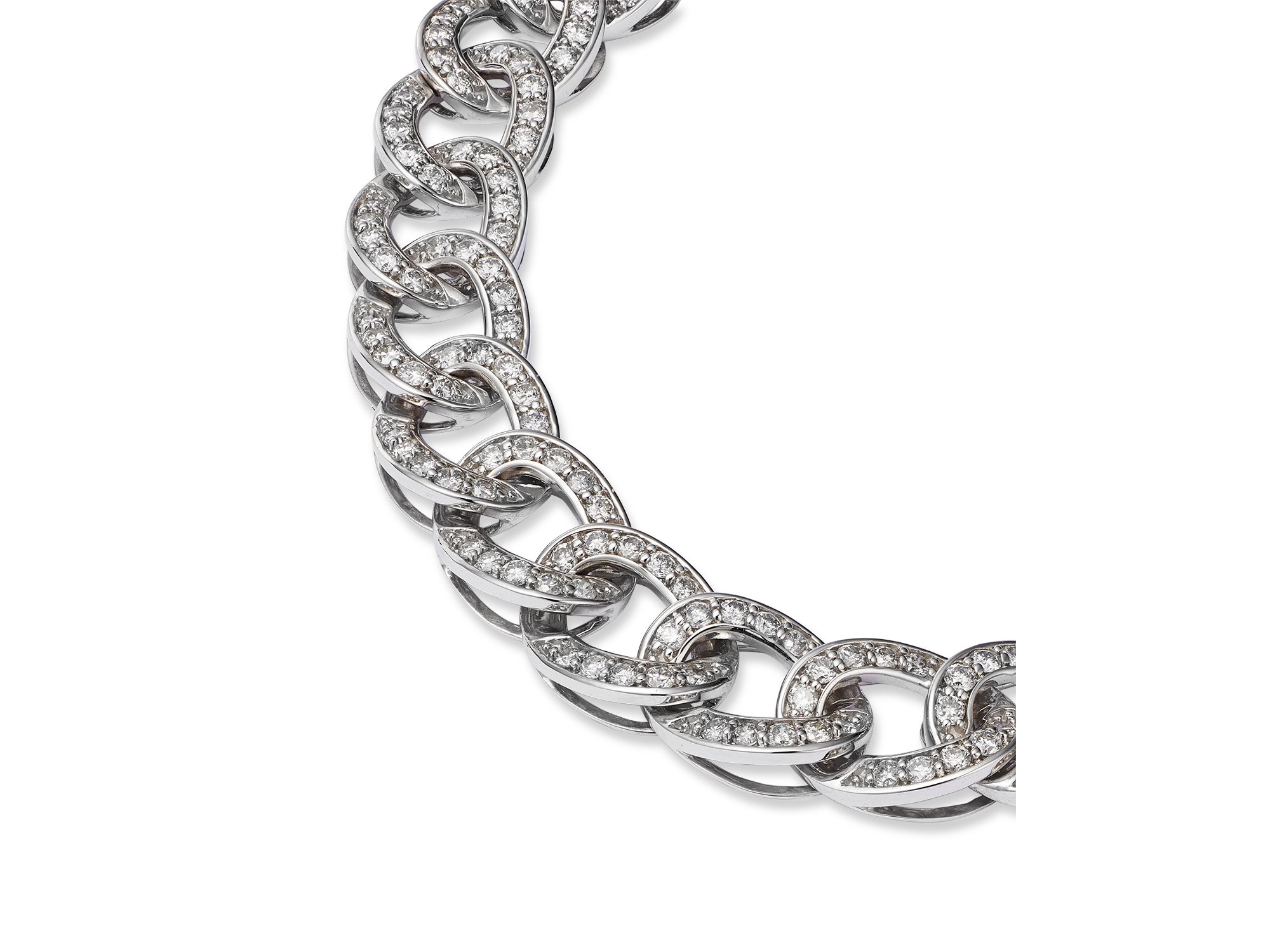 Diamond Chain Link Bracelet in 14K White Gold, 3.0 tcw — Image 5