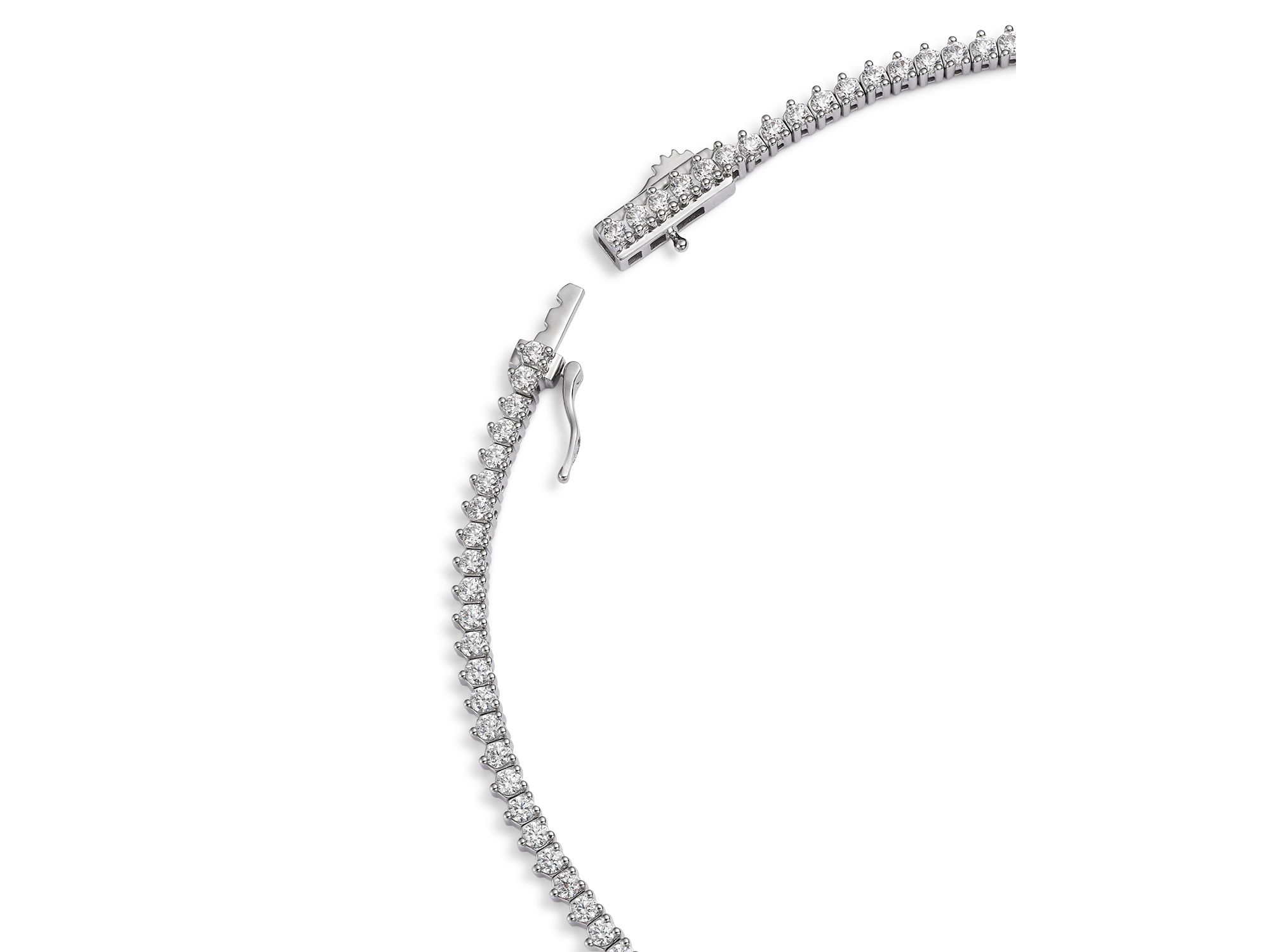 Certified Colorless Diamond Classic Tennis Necklace Collection in 14K White Gold, 5.5-7 tcw — Image 5