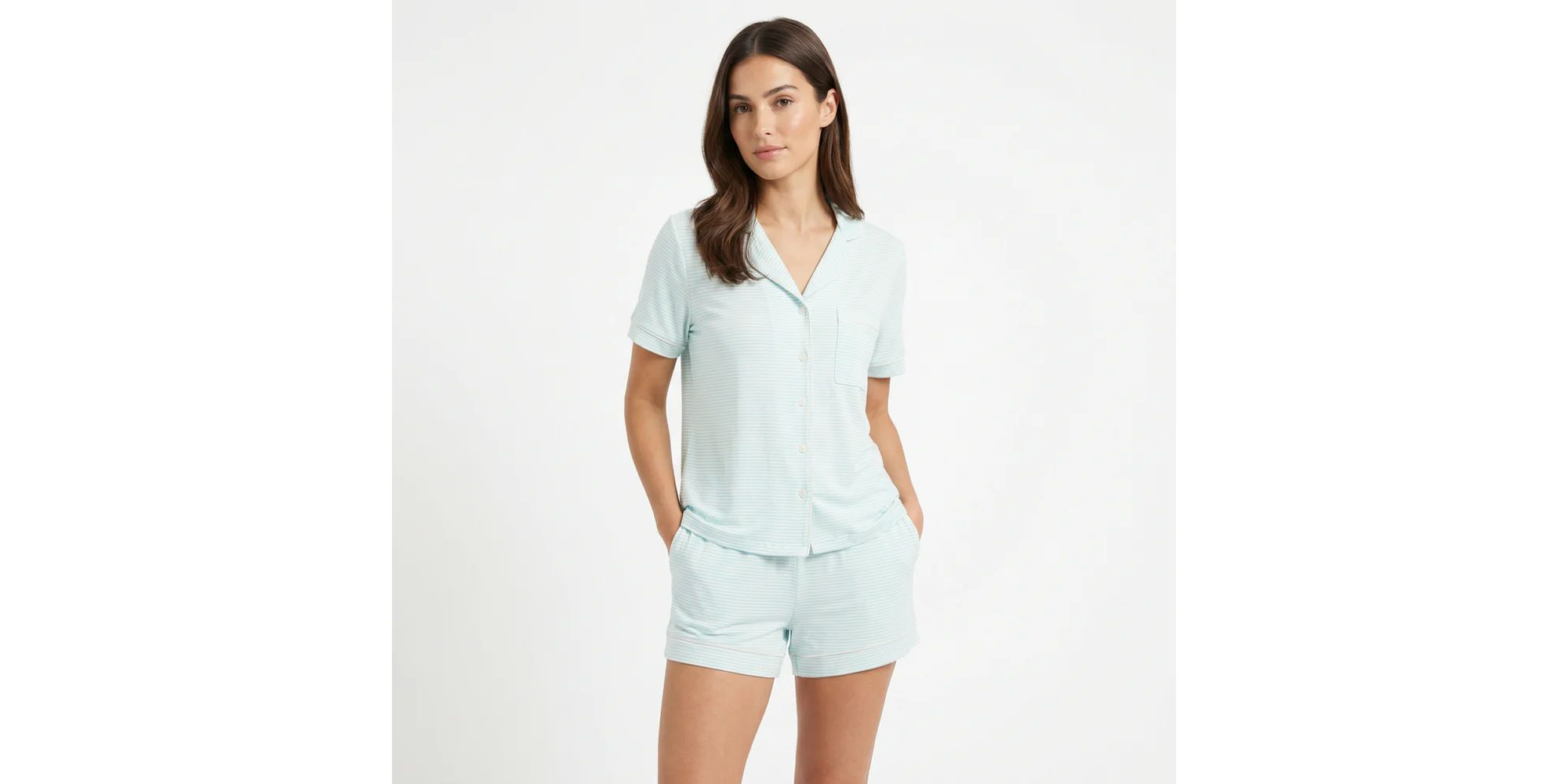 Cloud Stripe Bamboo Pajama Set — Image 7
