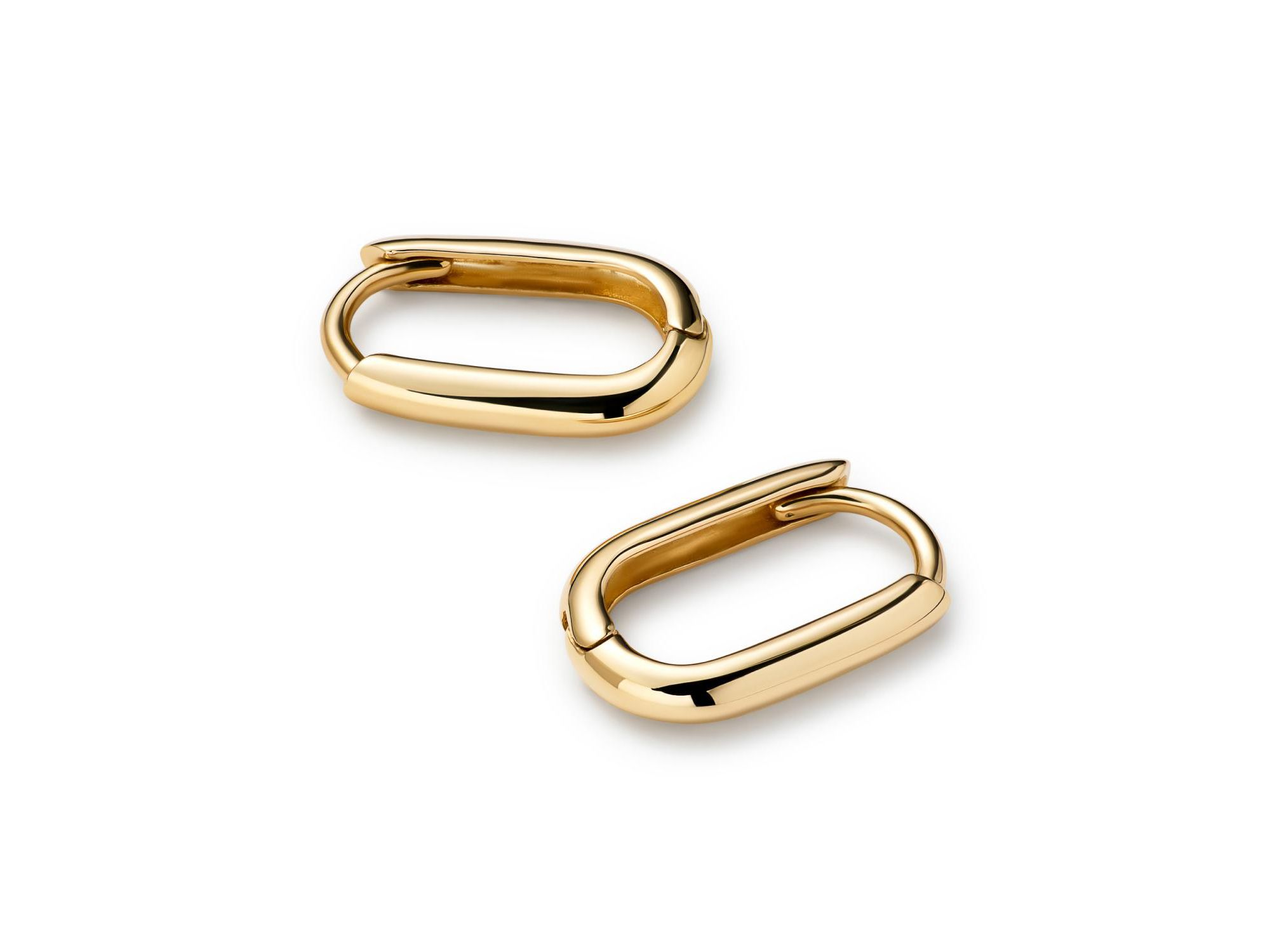 Gold Mini Oval Hoop Earrings — Image 5