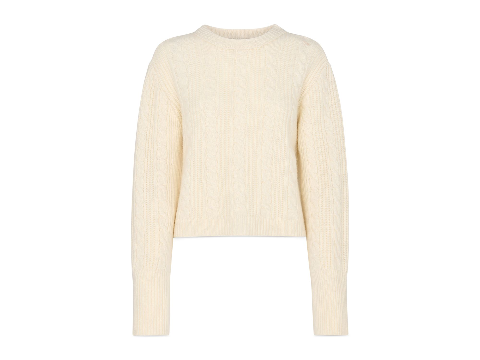 Cable Detail Crewneck Knit Sweater — Image 3