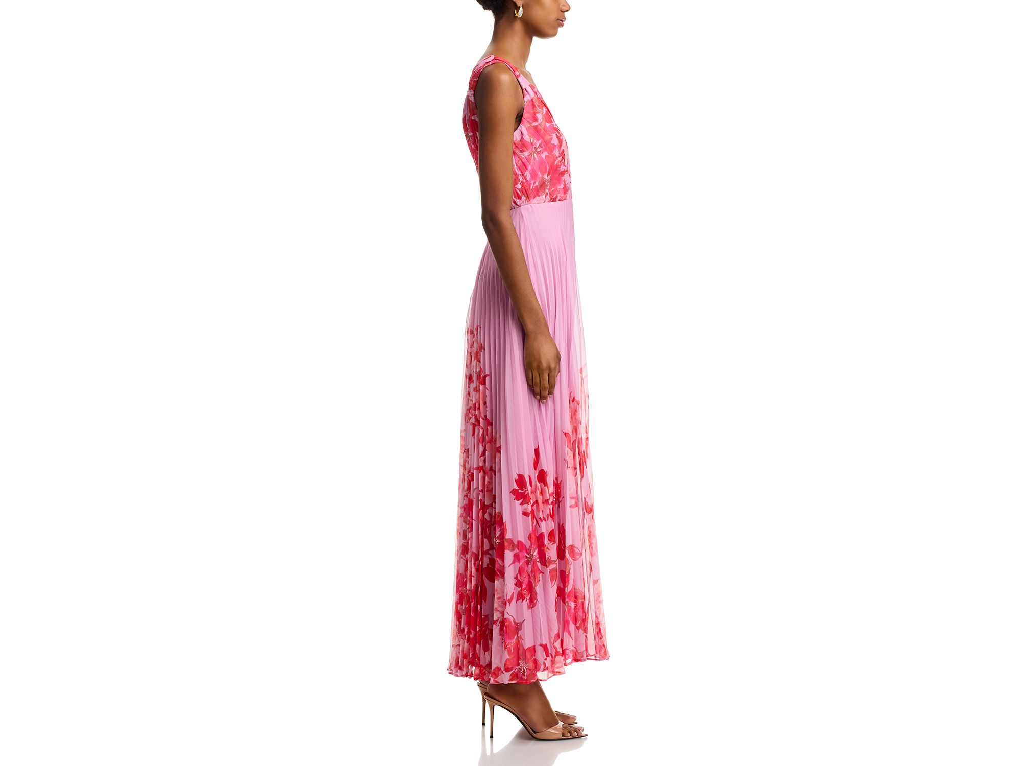 Pleated Floral Guest of Dress - Exclusive — Image 5