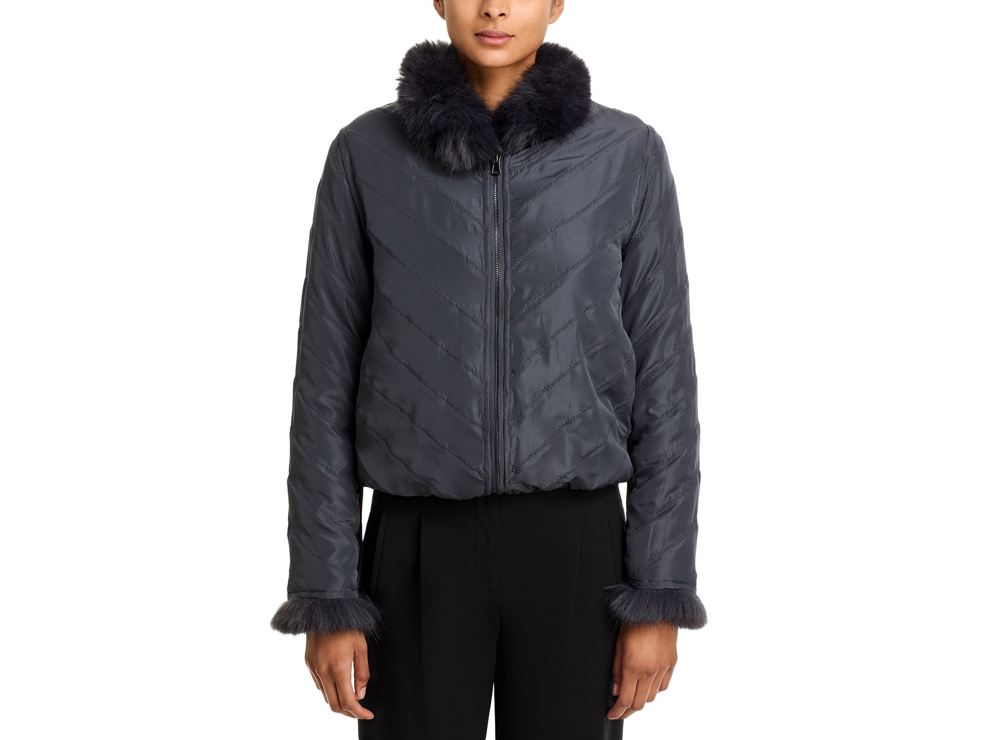 Reversible Faux Fur Jacket — Image 6