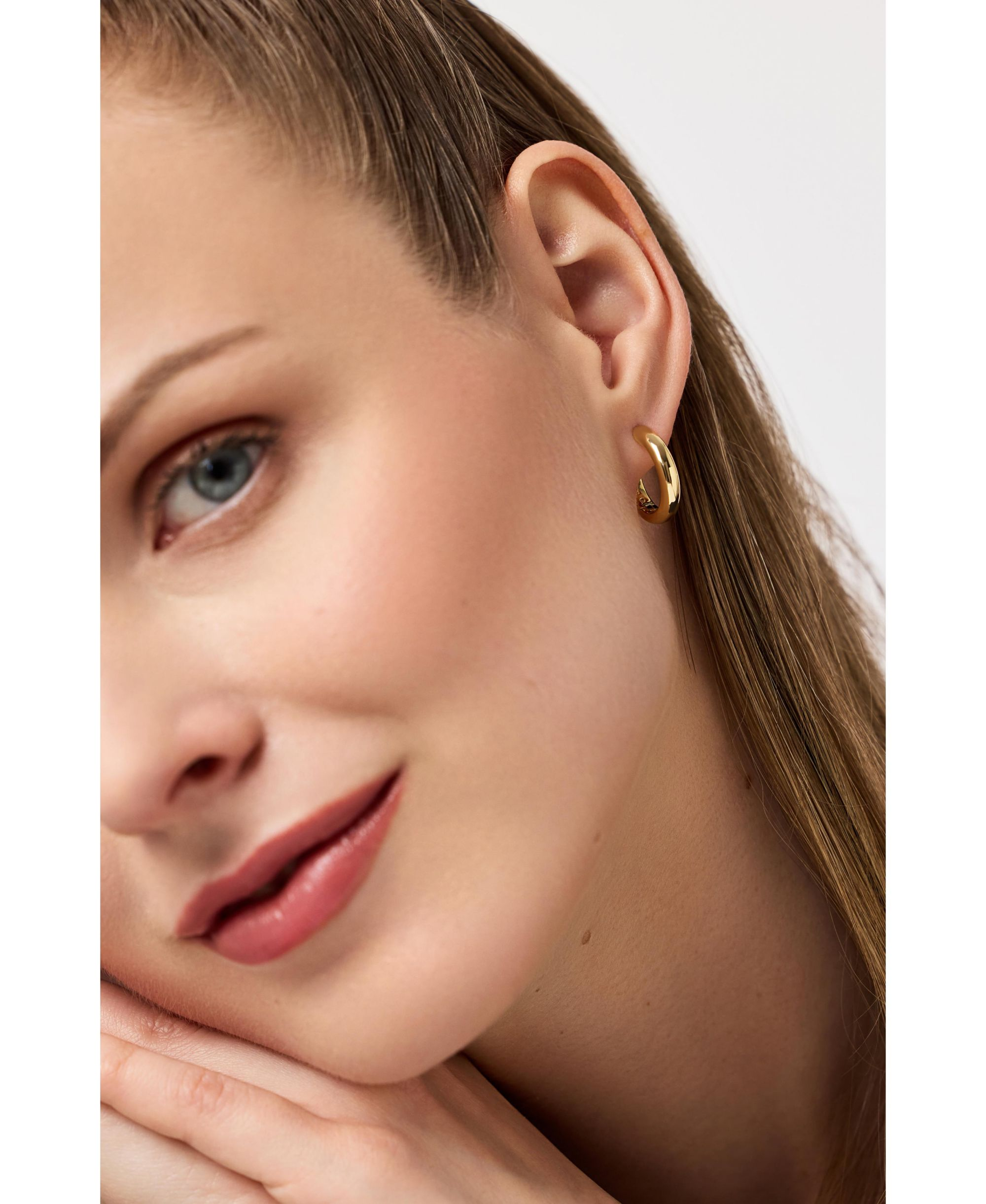 Giulia Medium Gold Hoop Earrings — Image 3