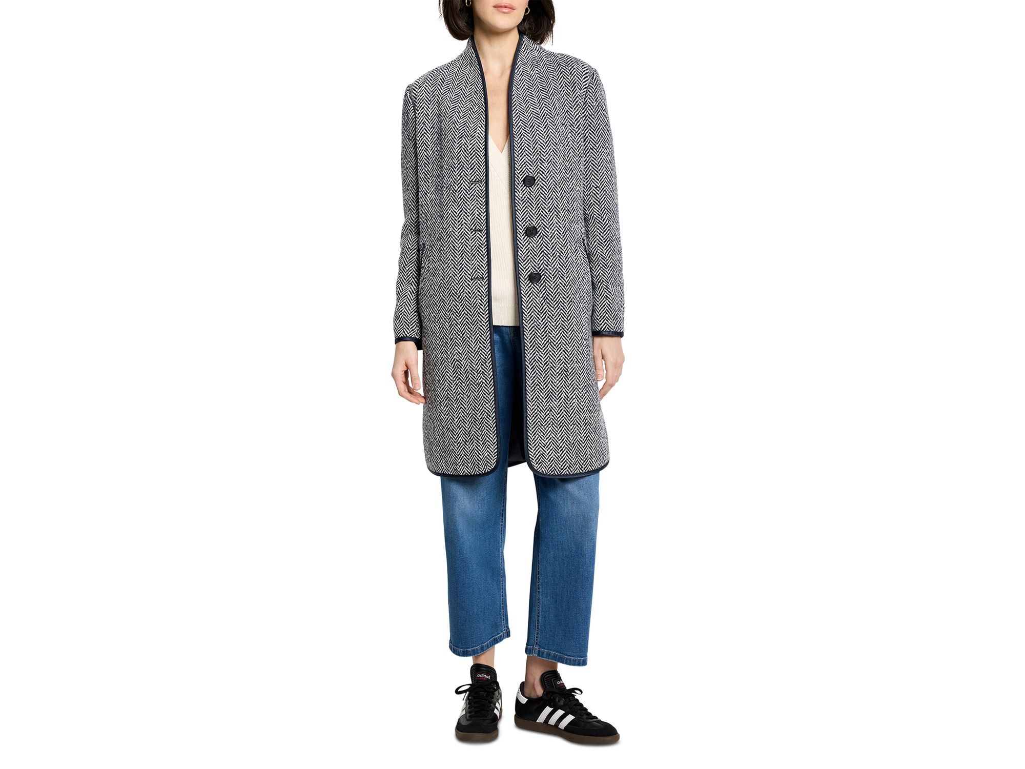 Herringbone Wool Blend Coat — Image 5