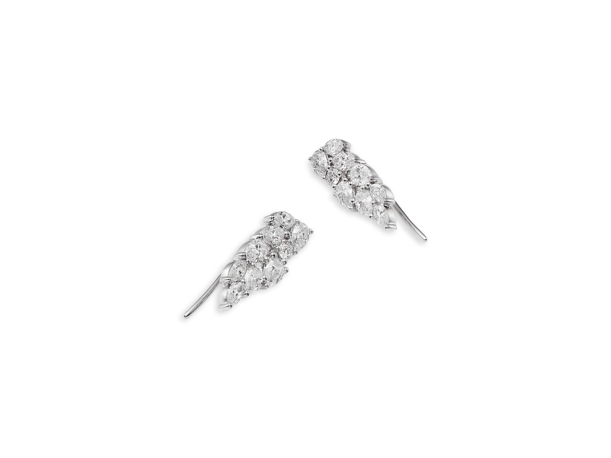 Luxe Collection Certified Lab Grown Diamond Mixed Cut Ear Climbers in 14K White Gold, 1.33 tcw — Image 3