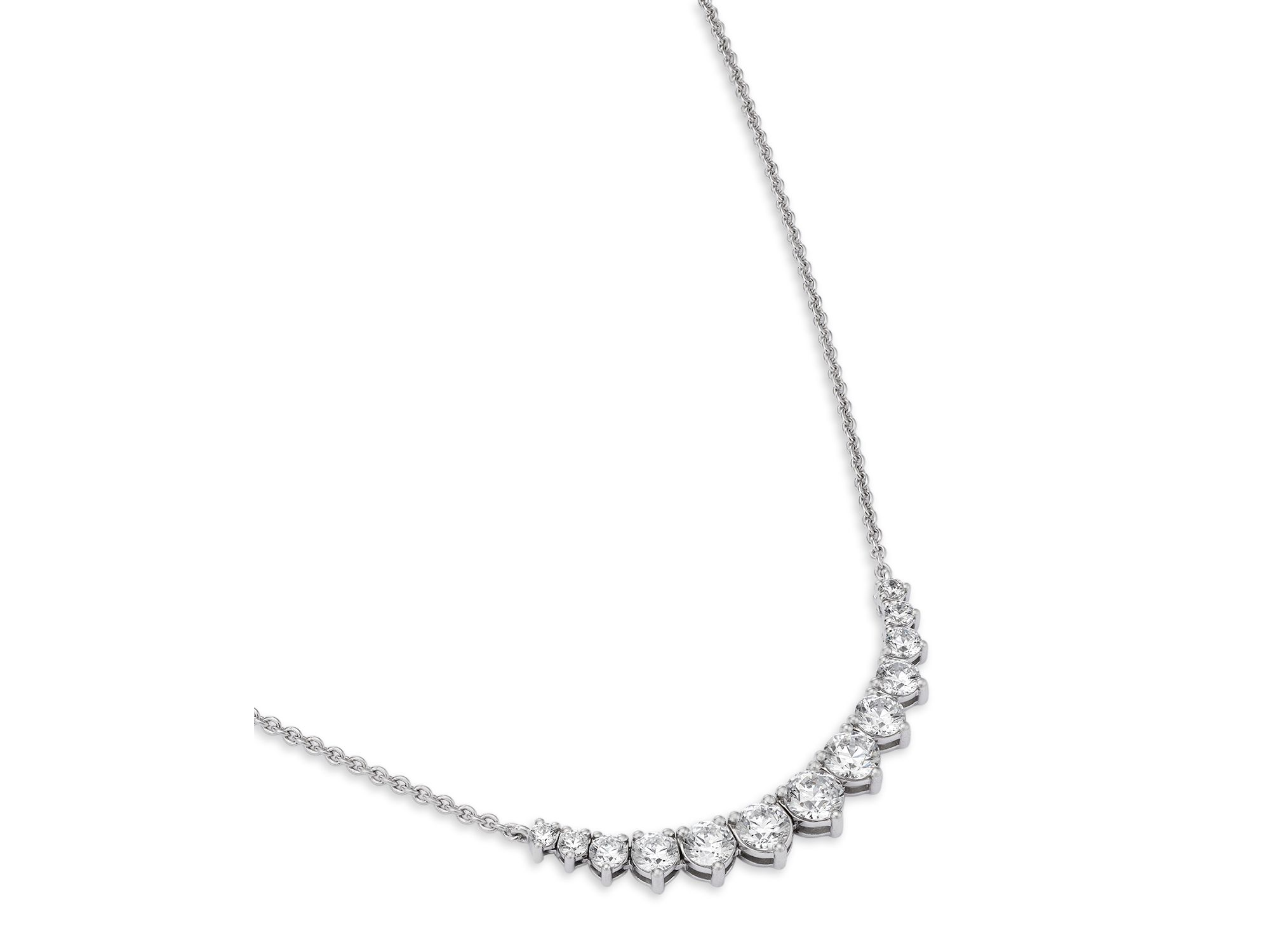 Graduated Diamond Necklace in 14K White Gold, 2.0 tcw — Image 3