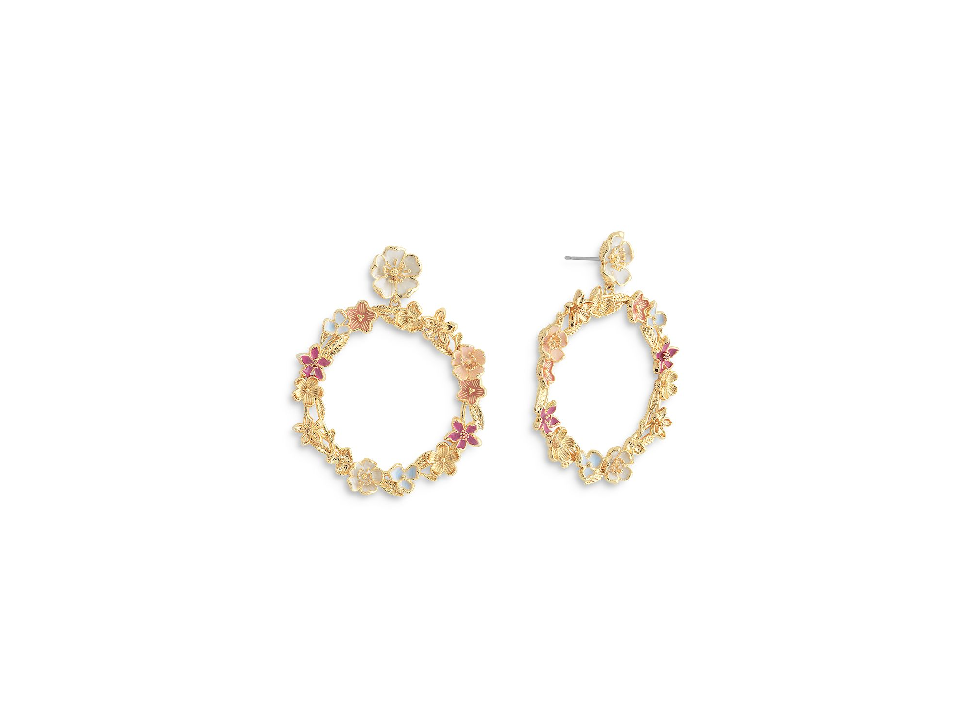 Wildflower Enamel Hoop Earrings — Image 3
