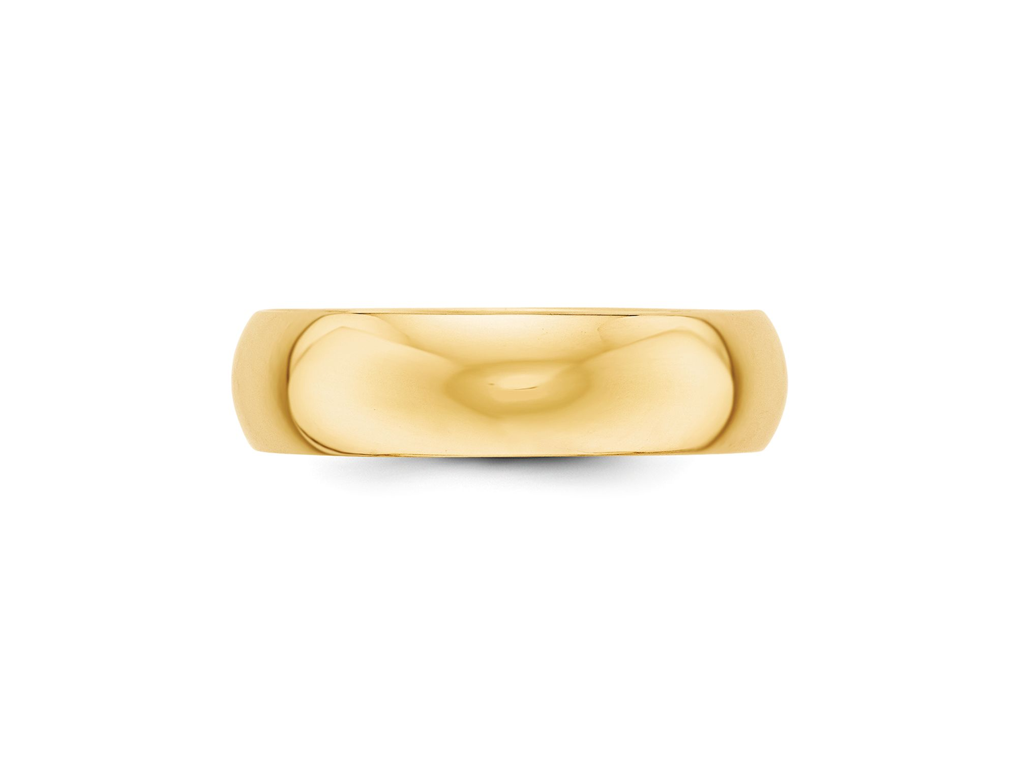 Men's 6mm Half Round Band Ring in 14K Yellow Gold — Image 3