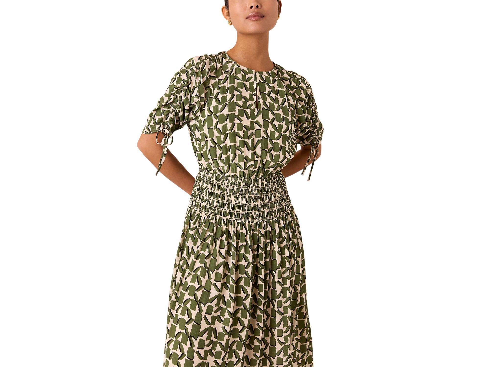 Petites Abstract Squares Midi Dress — Image 4
