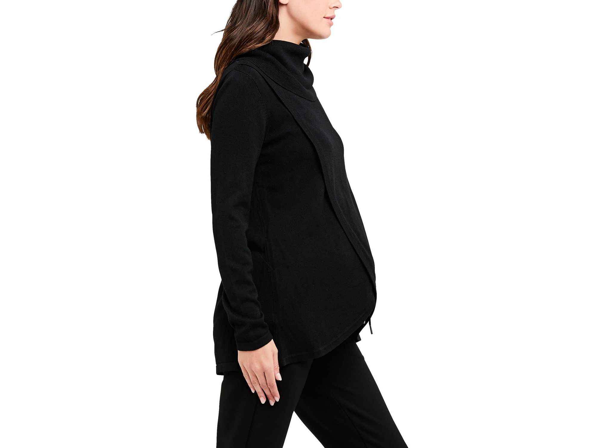 Cowl Neck Nursing Knit Top — Image 3