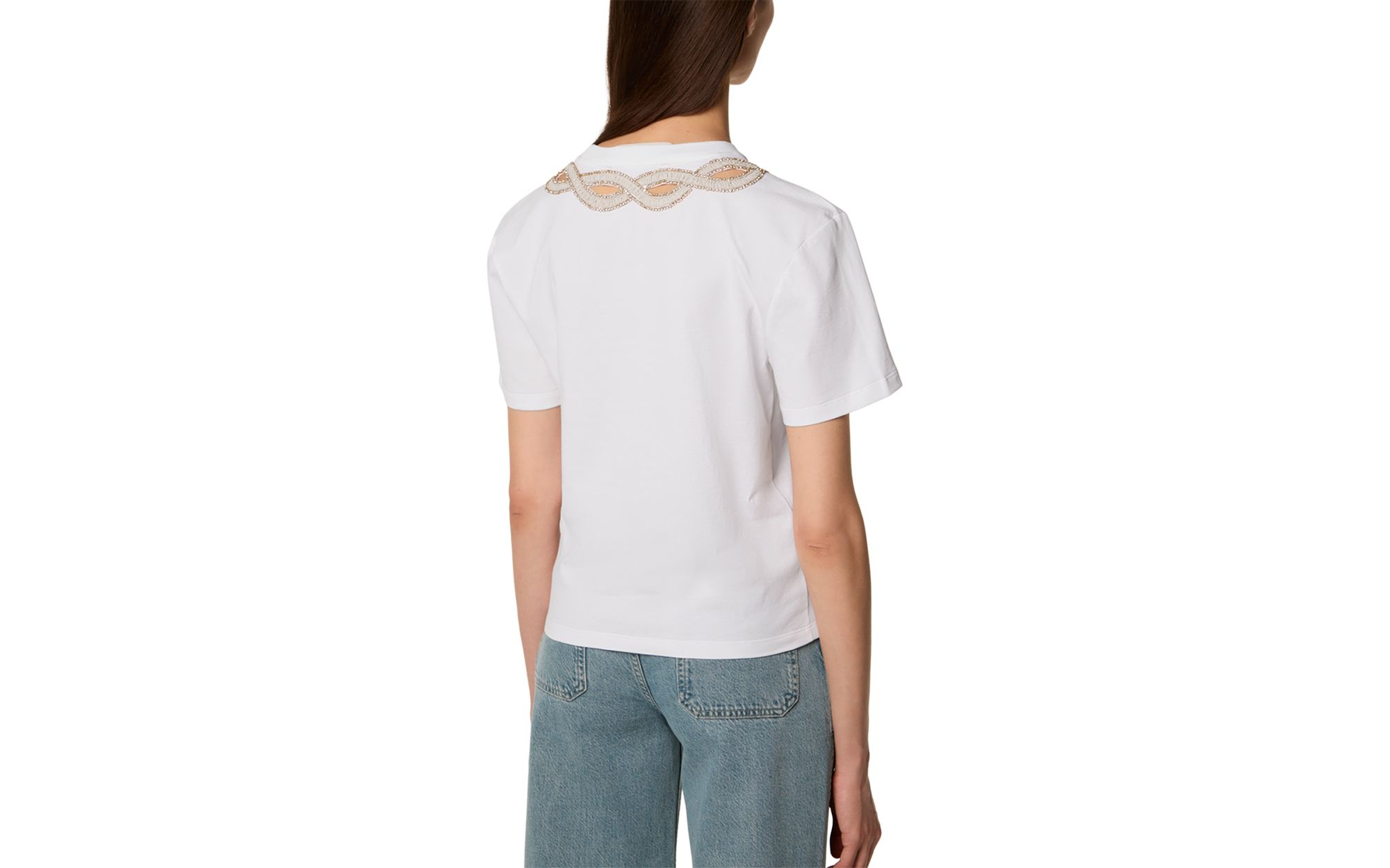 Tobi Rhinestone Trim Tee — Image 4