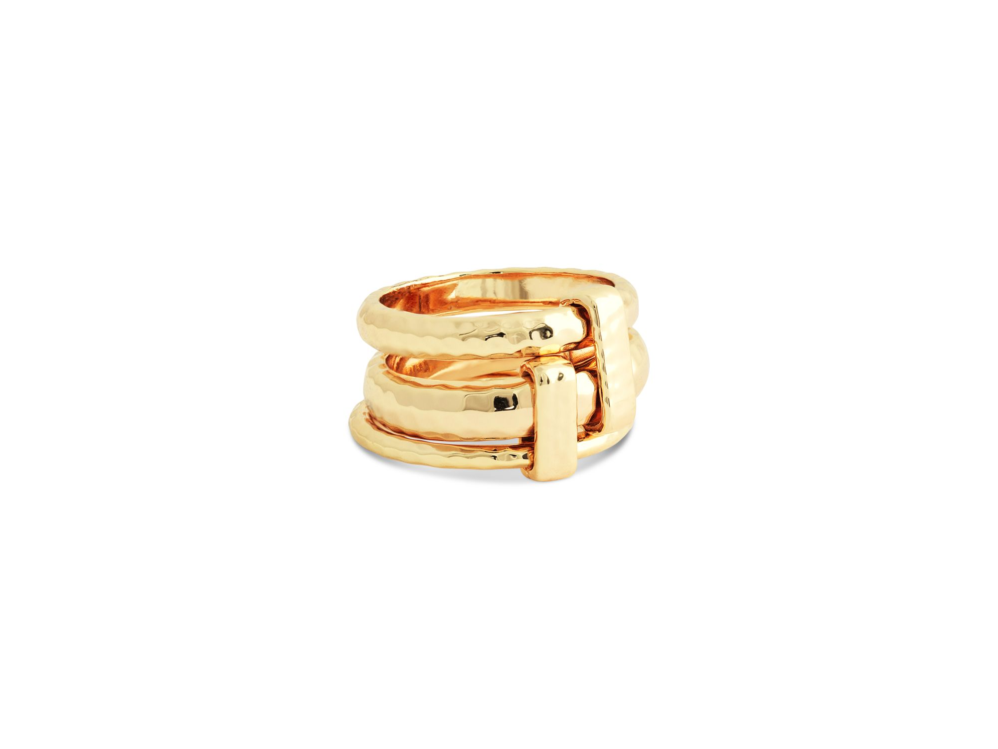 Farrier 18K Yellow Gold Plated Triple Connected Ring — Image 4