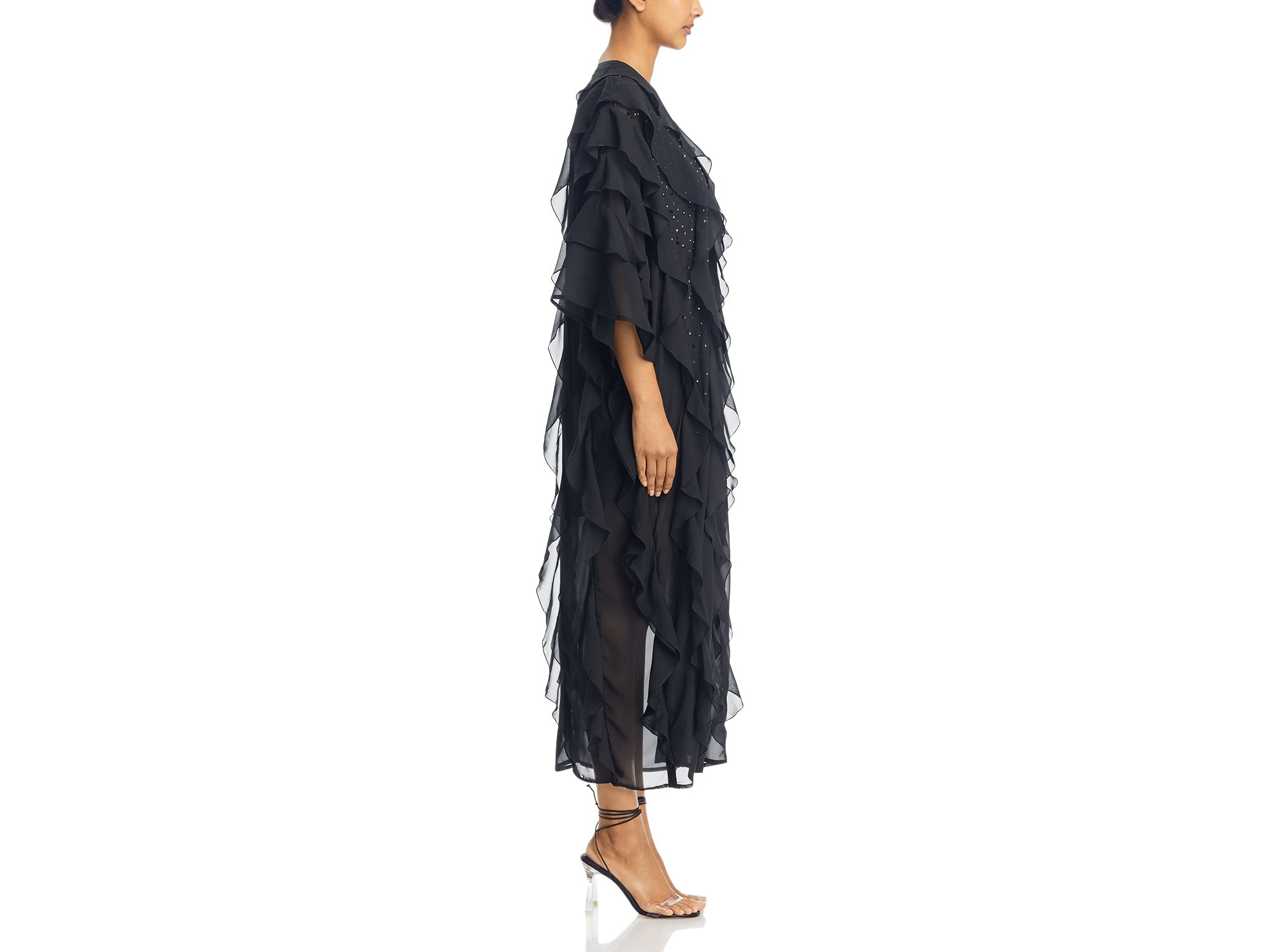 Tiered Ruffle Woven Chiffon Maxi Dress — Image 7