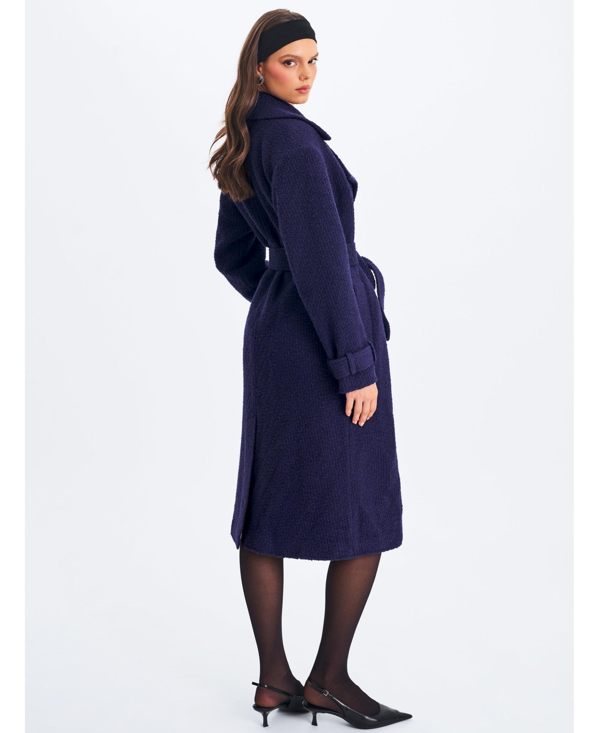 Jaelyn Wool Blend Double-Breasted Belted Coat — Image 10