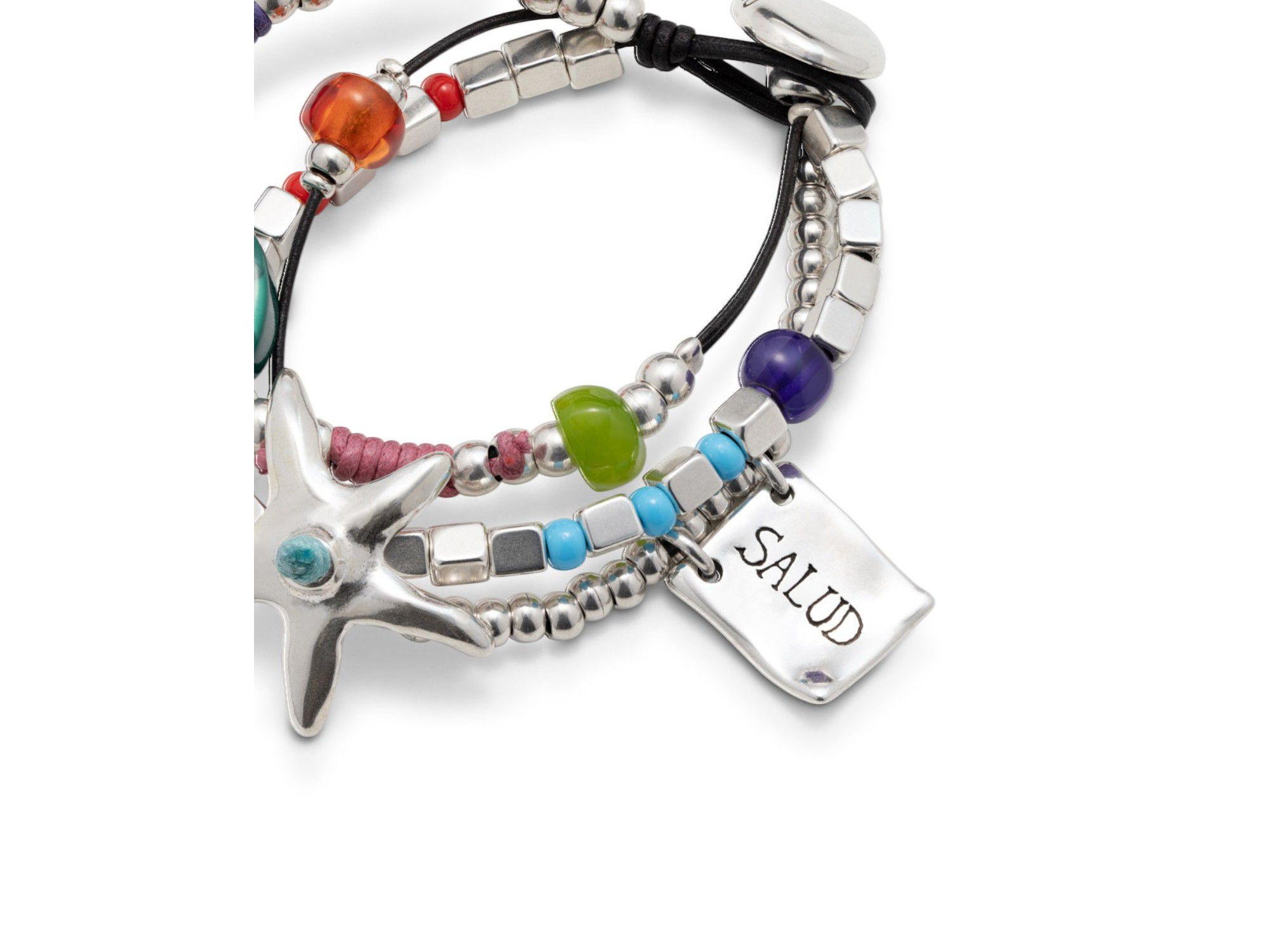 Silver-Plated Beaded Bracelet With Beads and a Star — Image 3