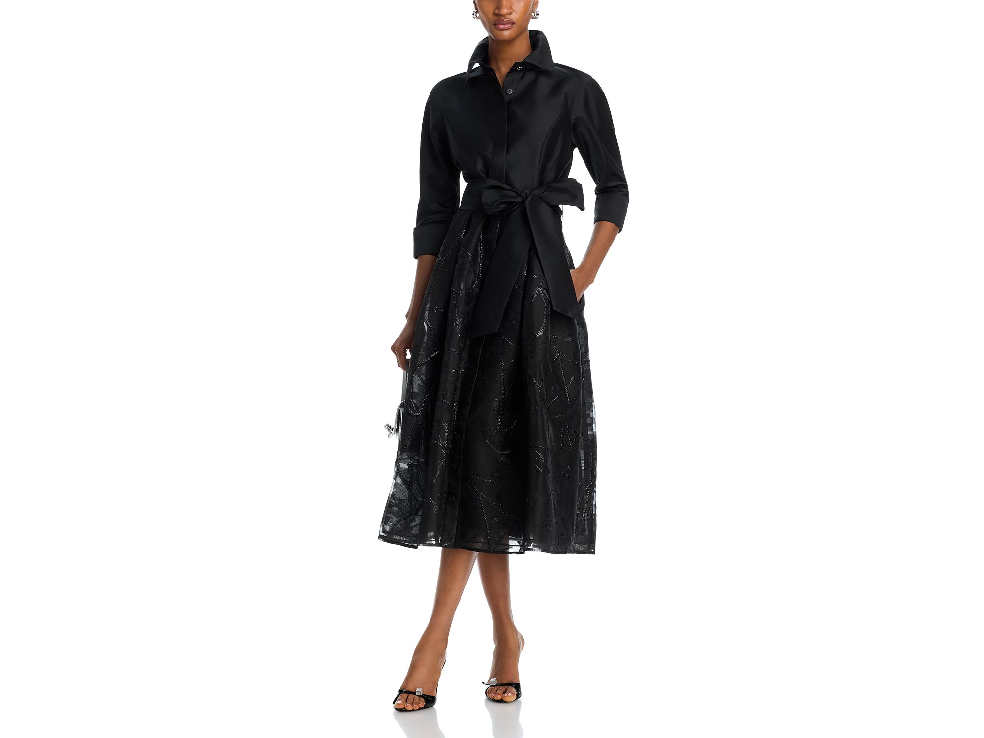 Mixed Media Shirt Dress — Image 4