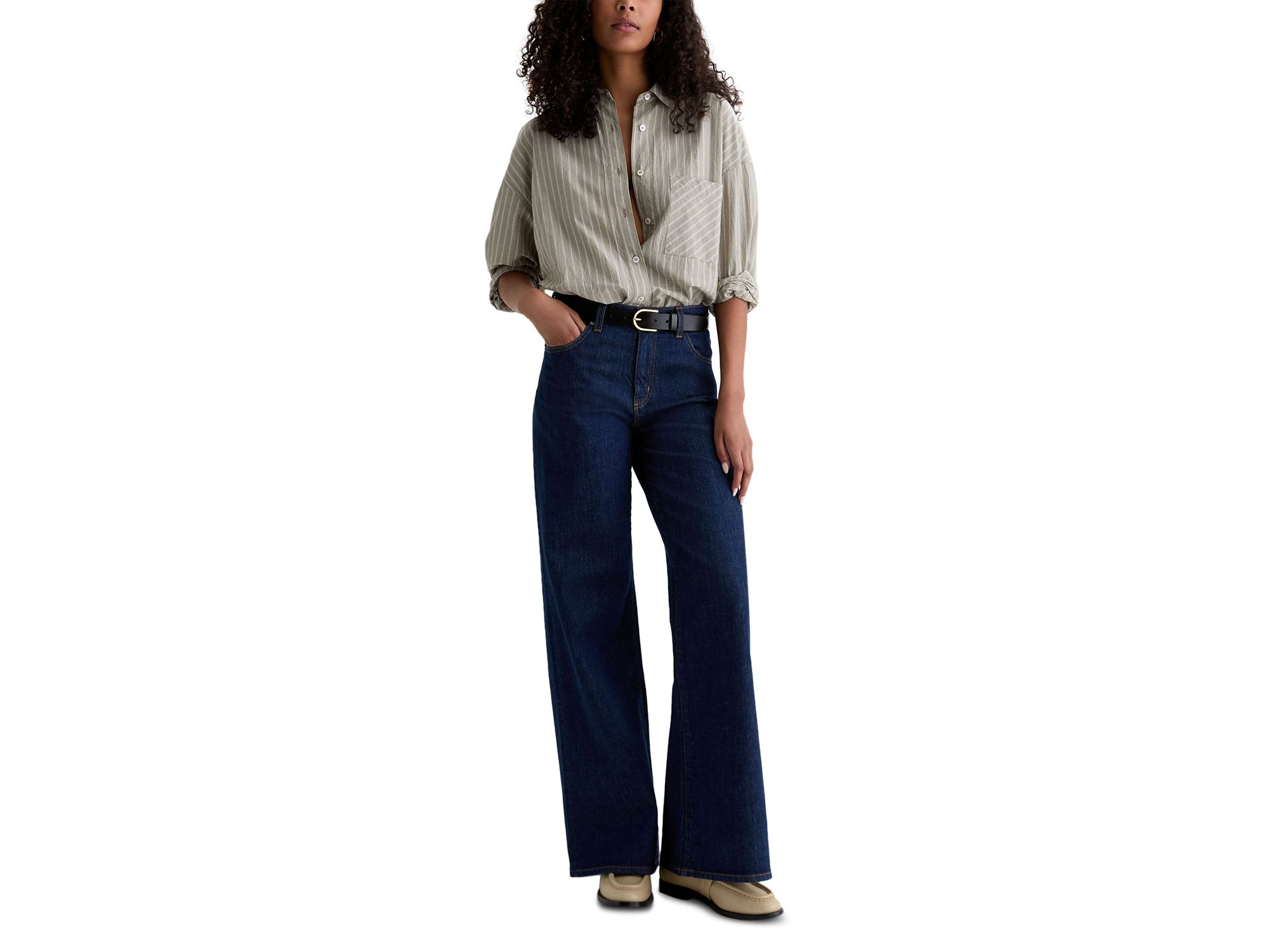 Saige Mid Rise Wide Leg Jeans in Symmetry — Image 5