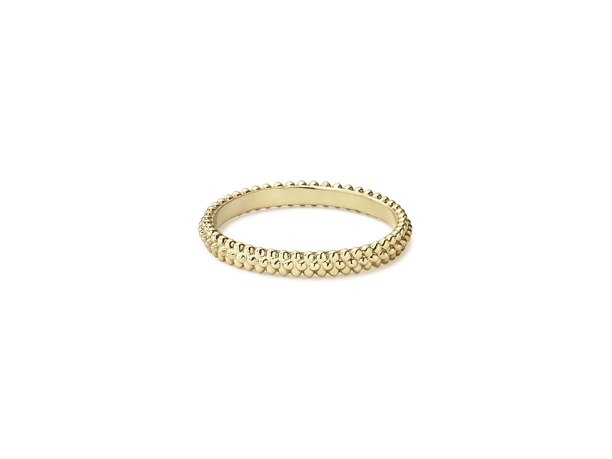Caviar Gold Collection 18K Gold Micro-Beaded Stacking Ring — Image 5