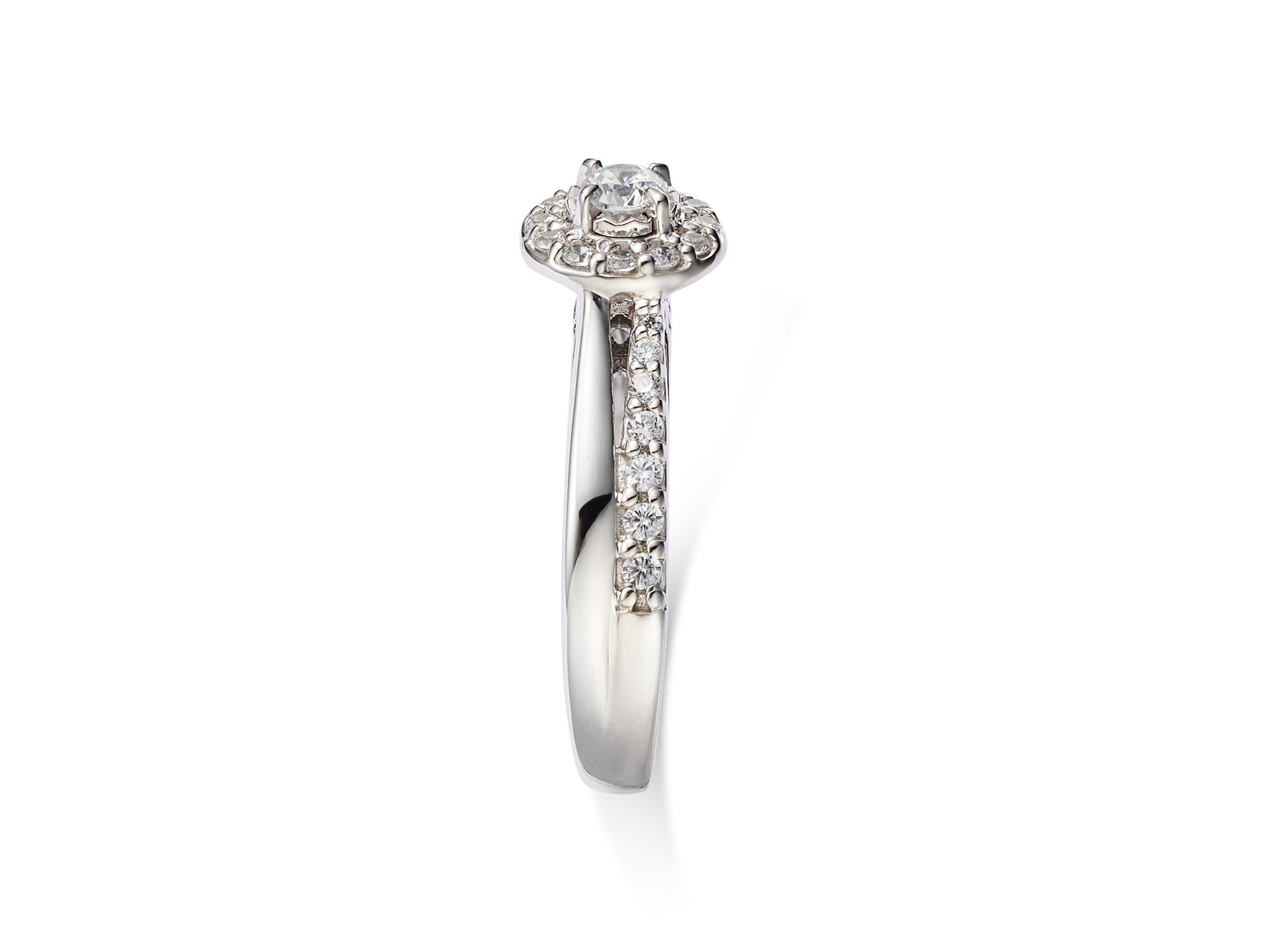 Diamond Halo Ring in 14K White Gold, 0.50 tcw — Image 4
