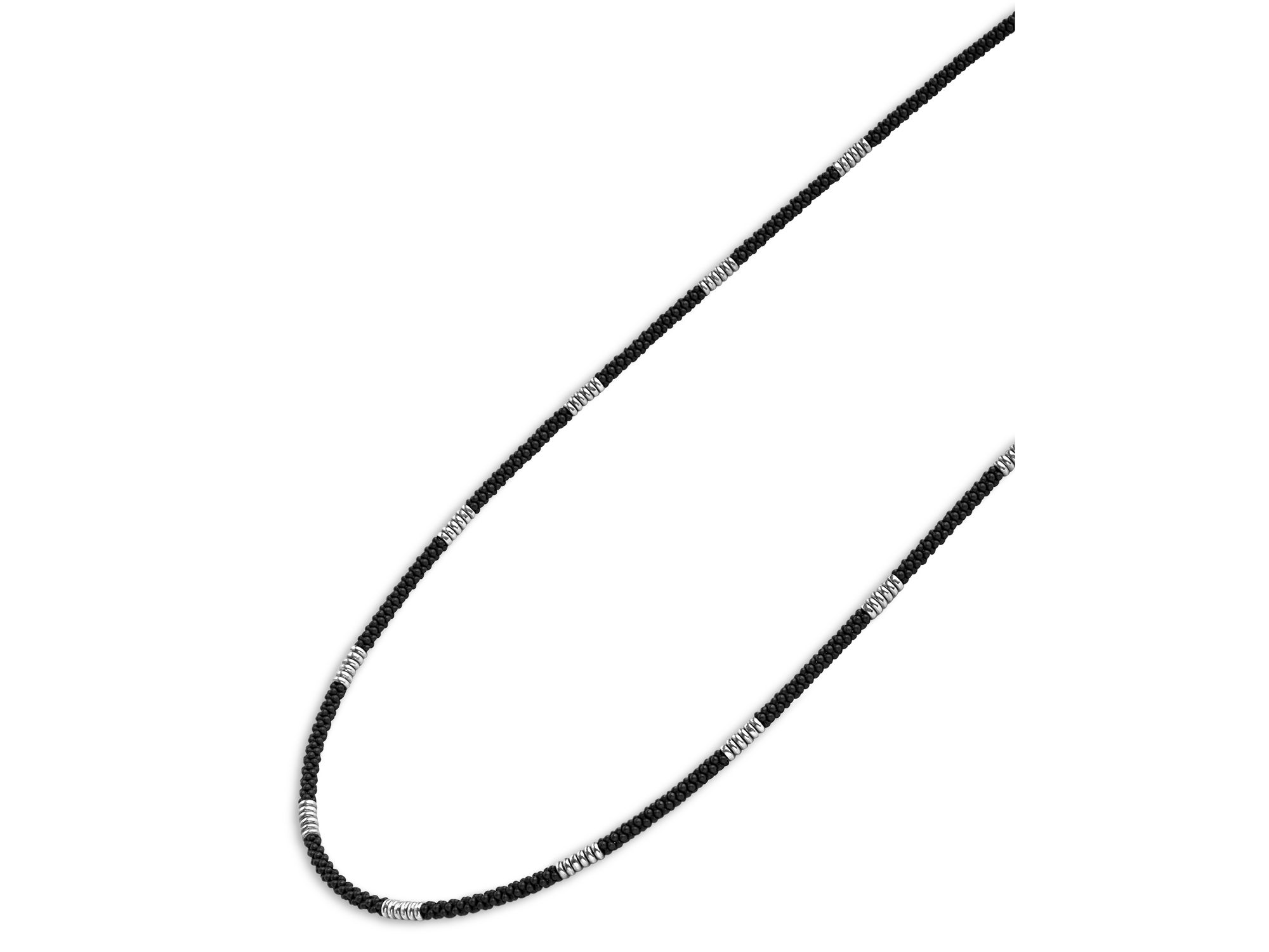 Men's Sterling Silver Anthem Black Ceramic Station Necklace, 20" - Exclusive — Image 3