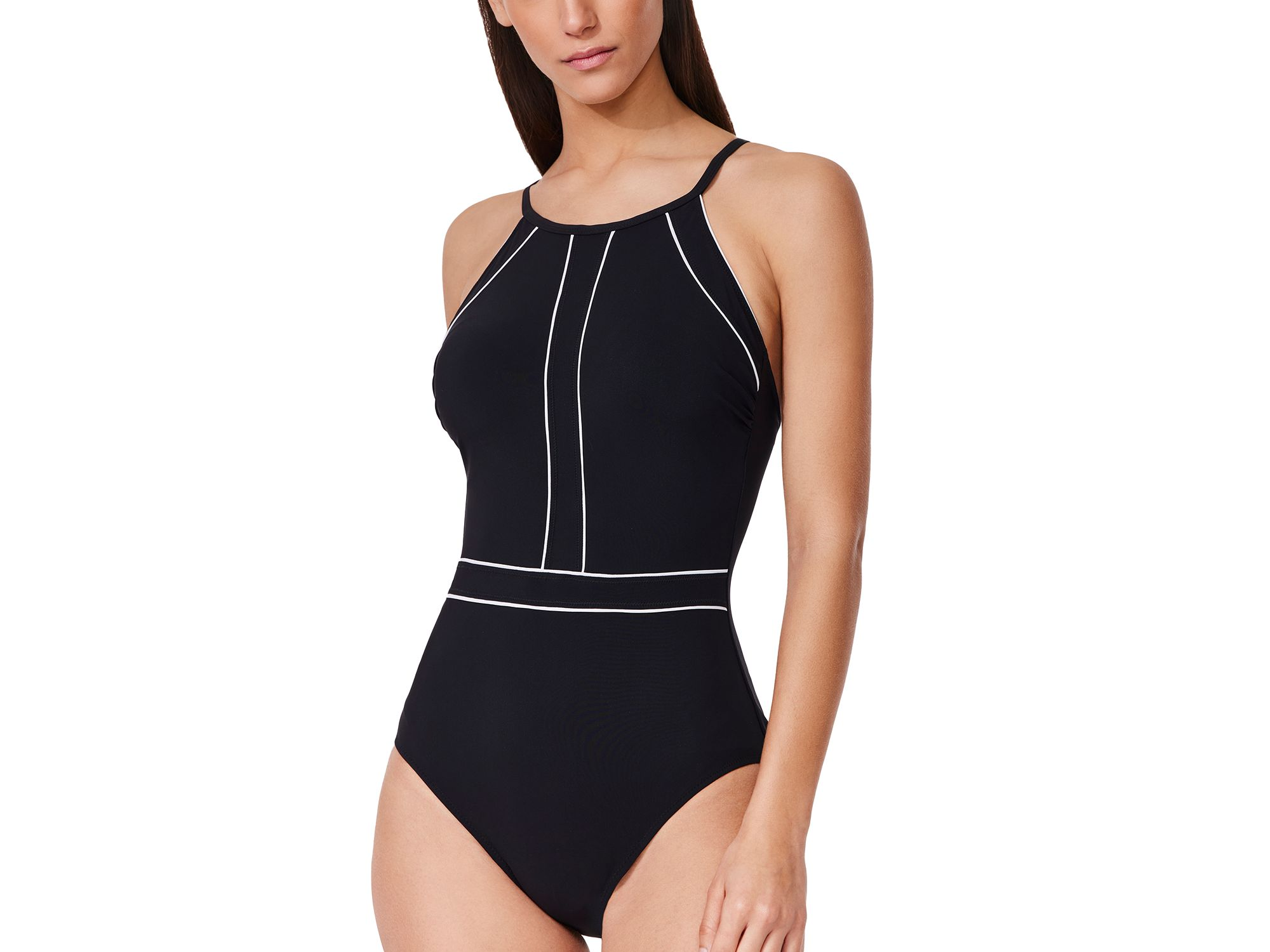 Contrast High Neck One Piece Swimsuit — Image 3