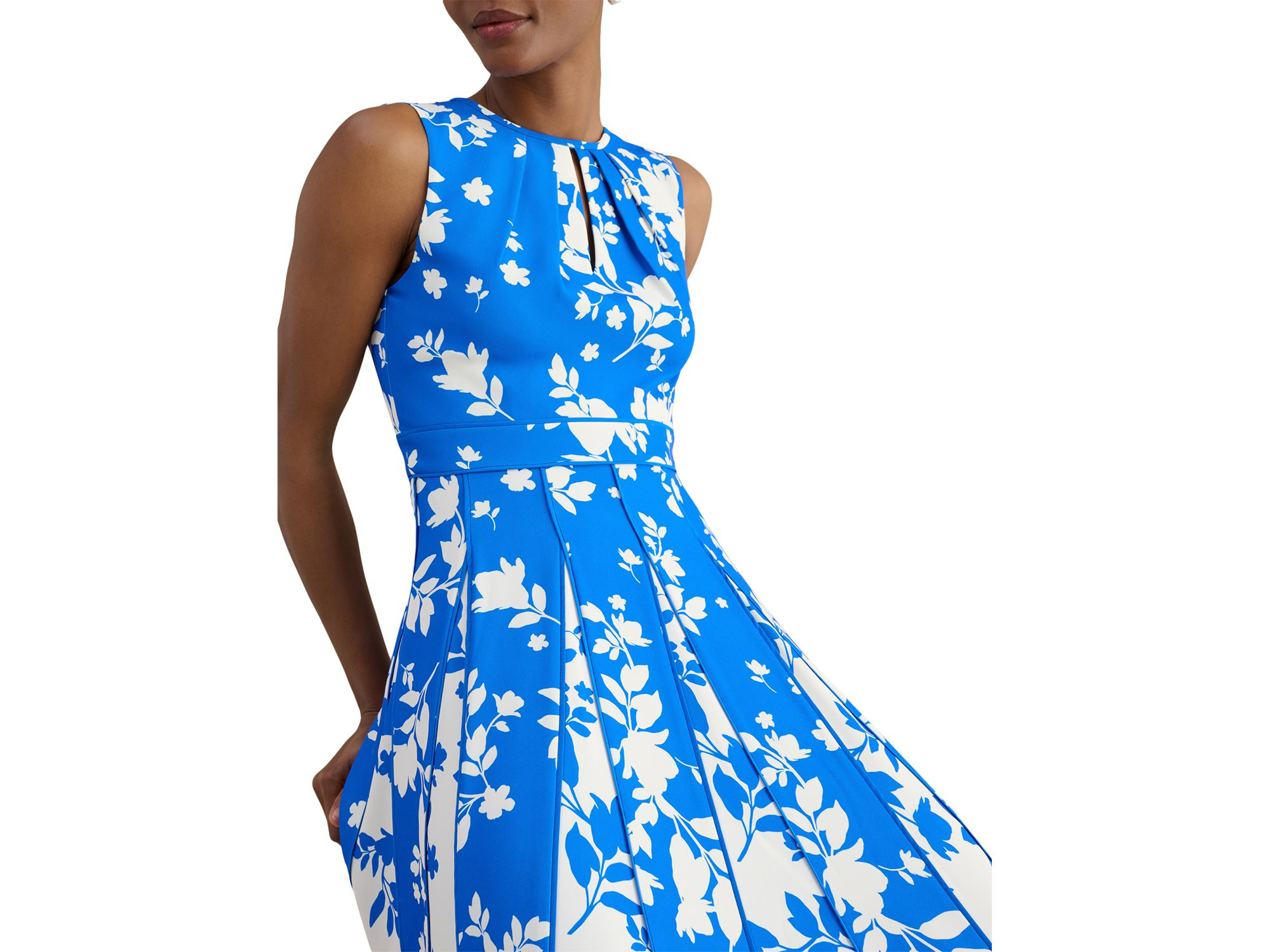 Angelica Floral Keyhole Neck Midi Dress — Image 3