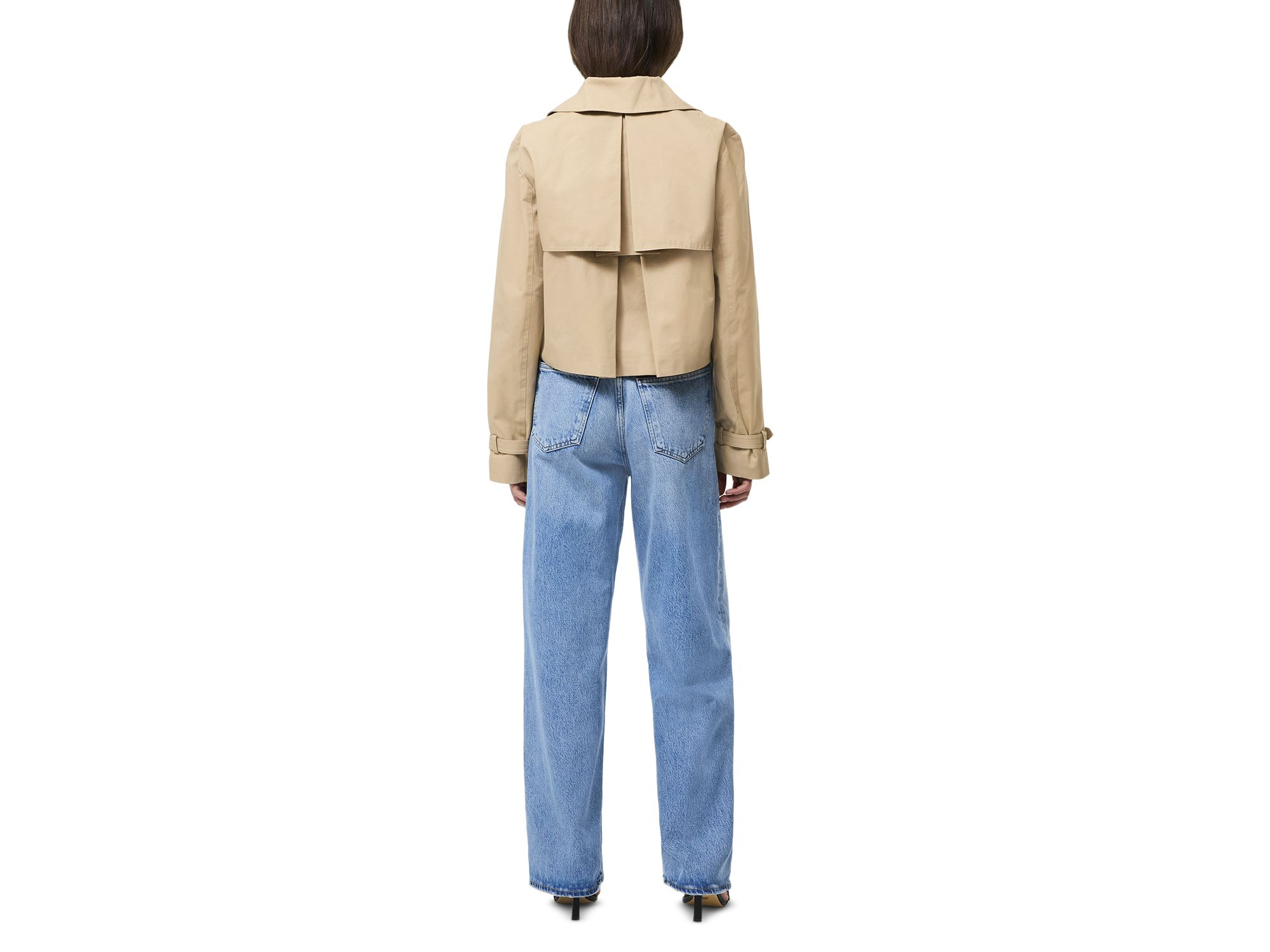 Cropped Twill Trench Coat — Image 4