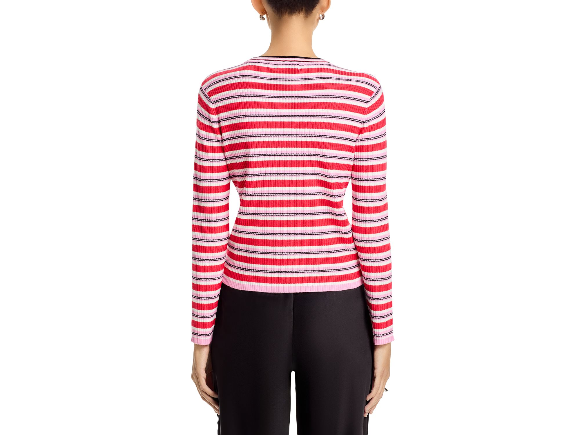 Long Sleeve Crewneck Striped Sweater — Image 3
