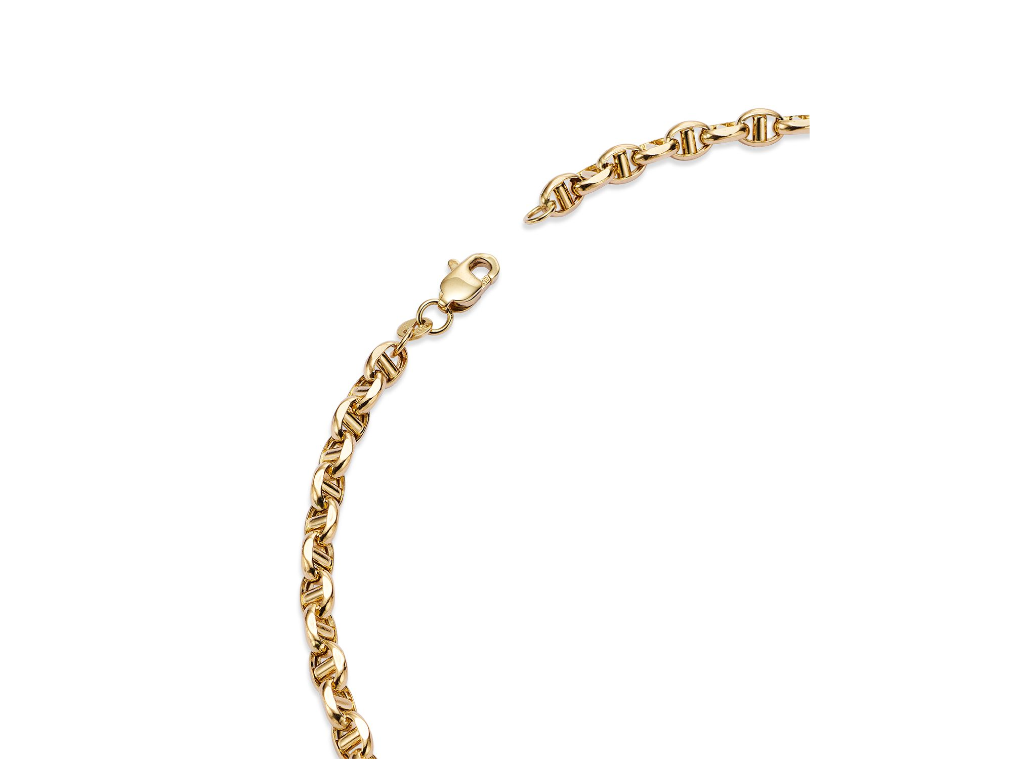 Men's Anchor Link Chain Necklace in 14K Yellow Gold, 24" — Image 3
