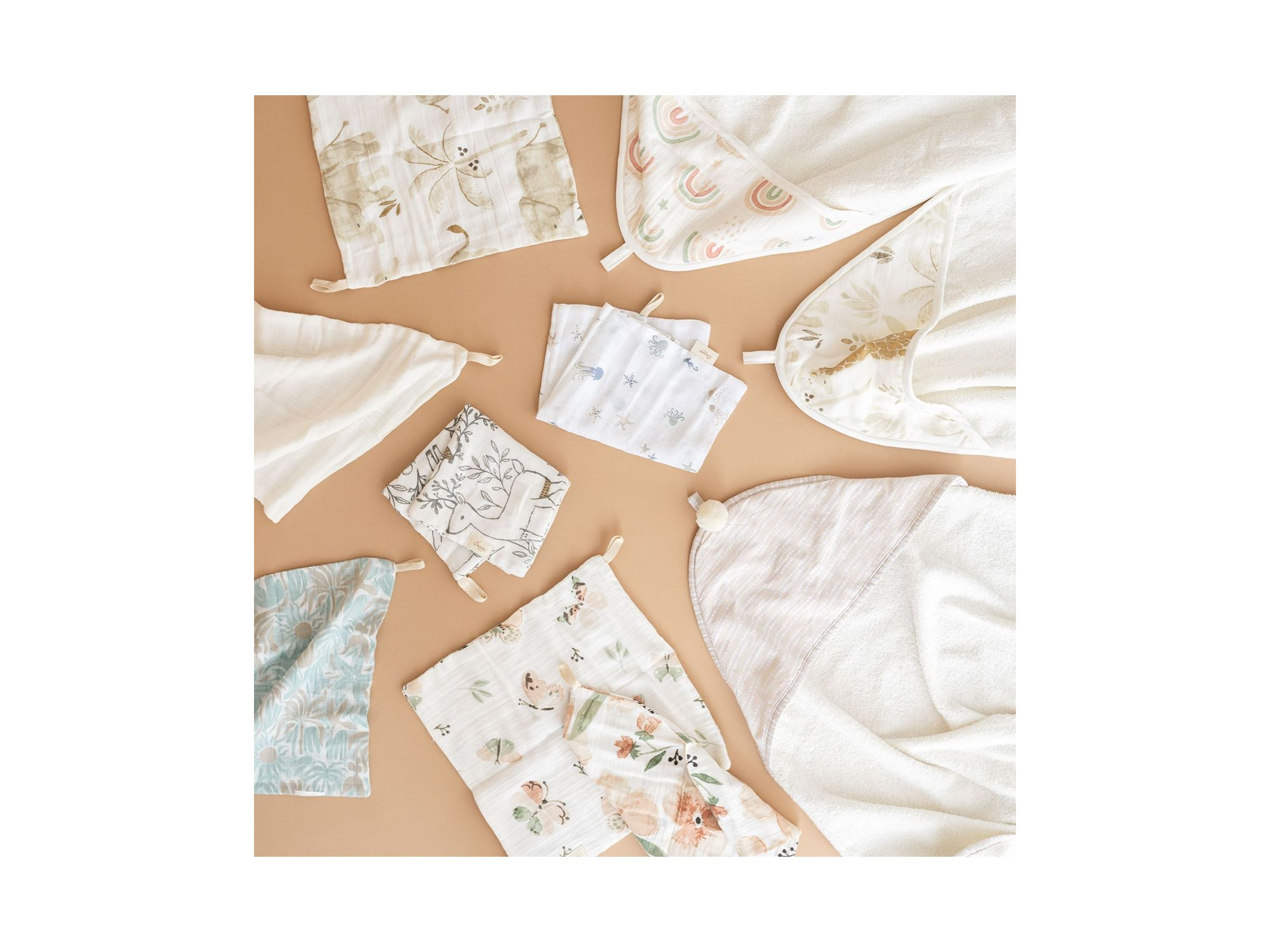 Ezra Woodland Animal Washcloths, 5 Pack — Image 3