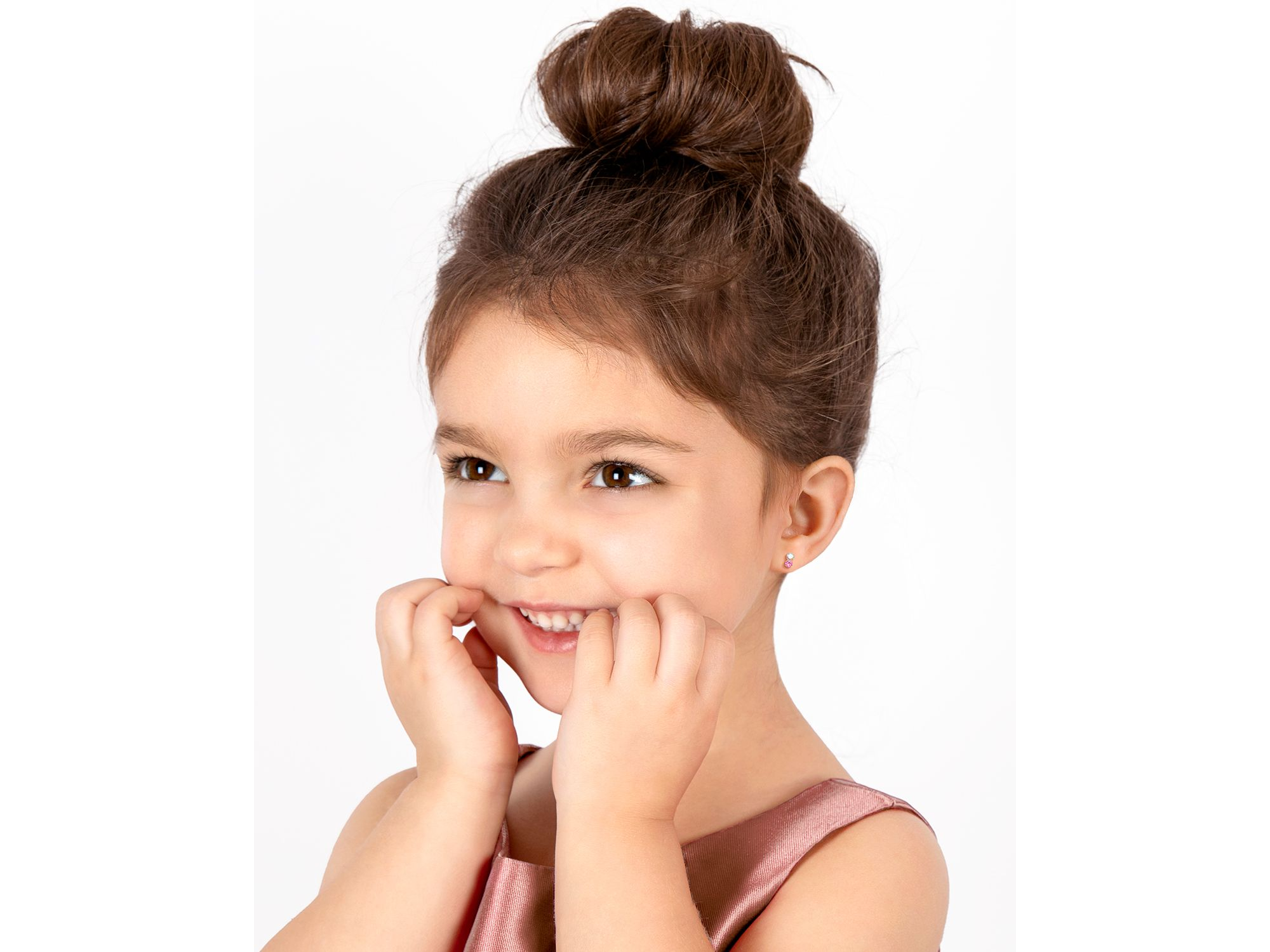 Girls' 14K Gold Shimmer Drop Studs Screw Back Earrings - Baby, Little Kid, Big Kid — Image 3