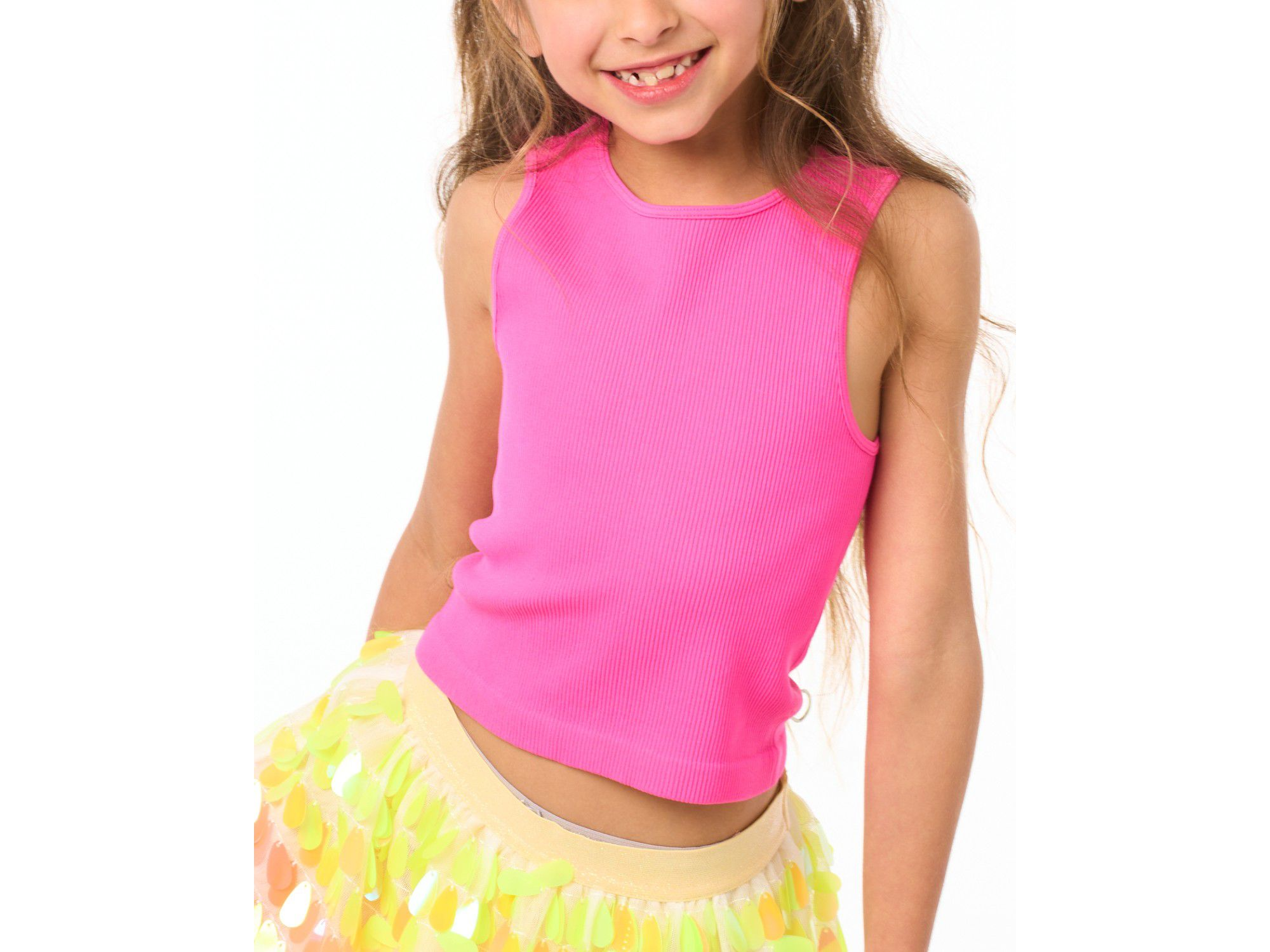 Girls' Girls' Ribbed Crop Sports Tank Top - Little Kid — Image 3