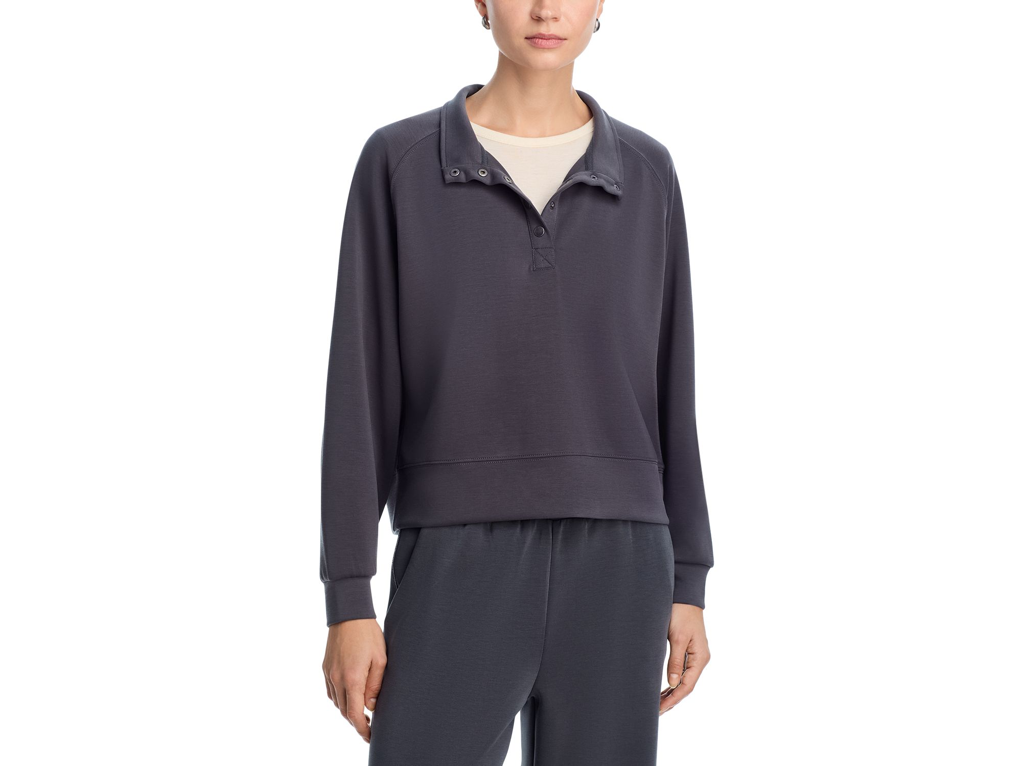 Graphite Cloud Henley Pullover & Luxe Cloud Wide Leg Pants — Image 5