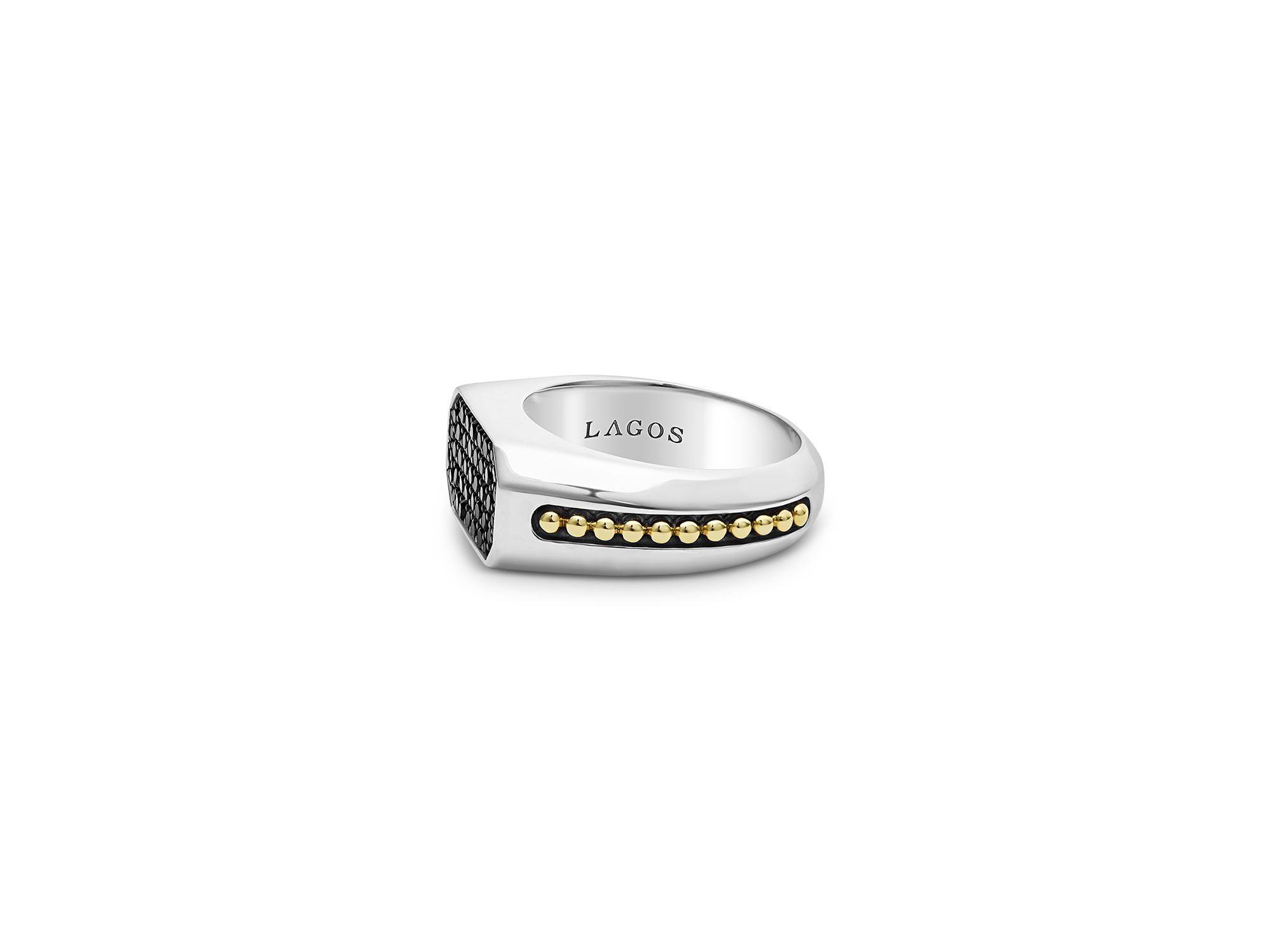 Anthem Two Tone Octagon Black Diamond Ring — Image 6
