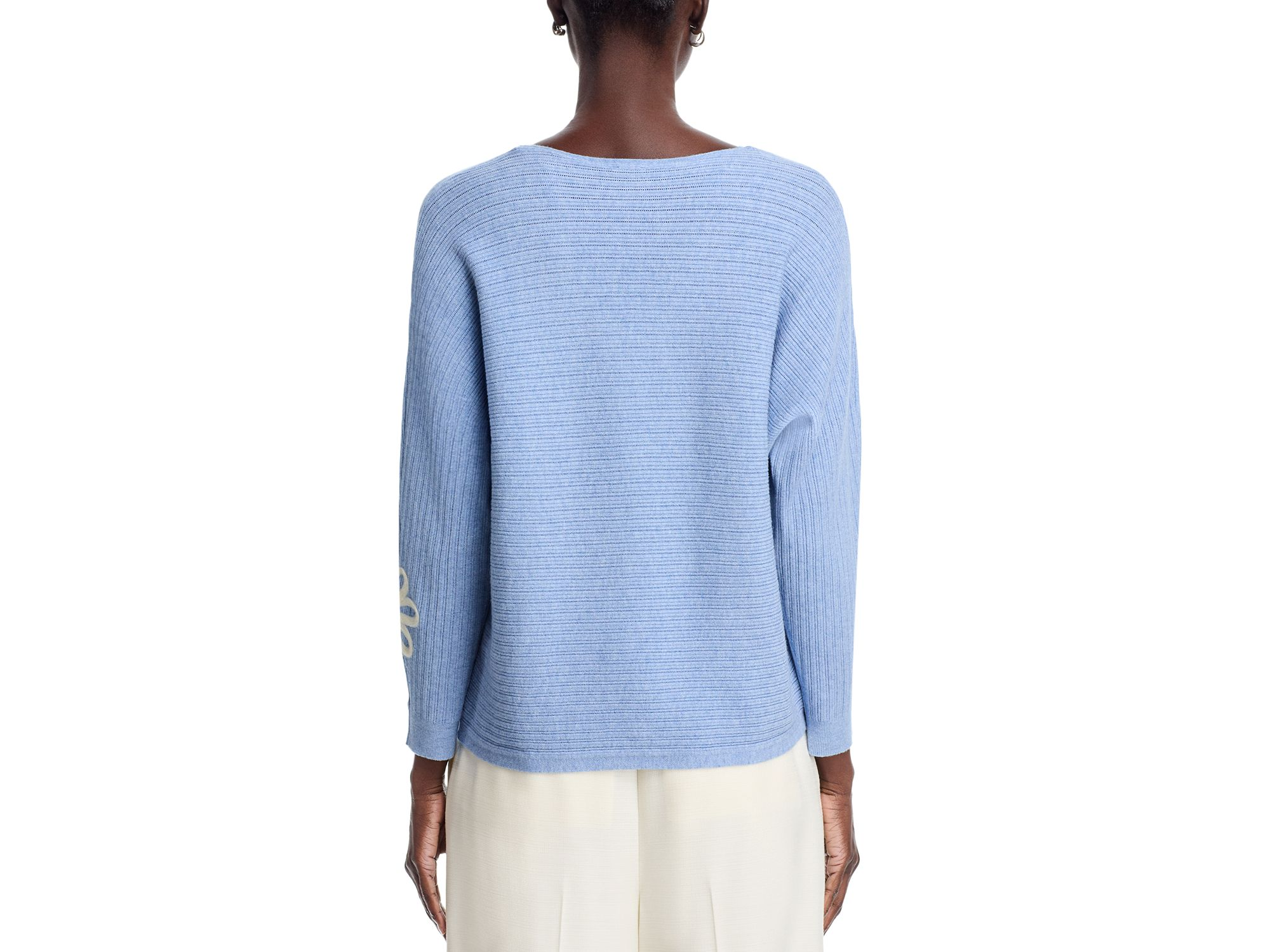 Floral Embroidered Dolman Sweater — Image 3