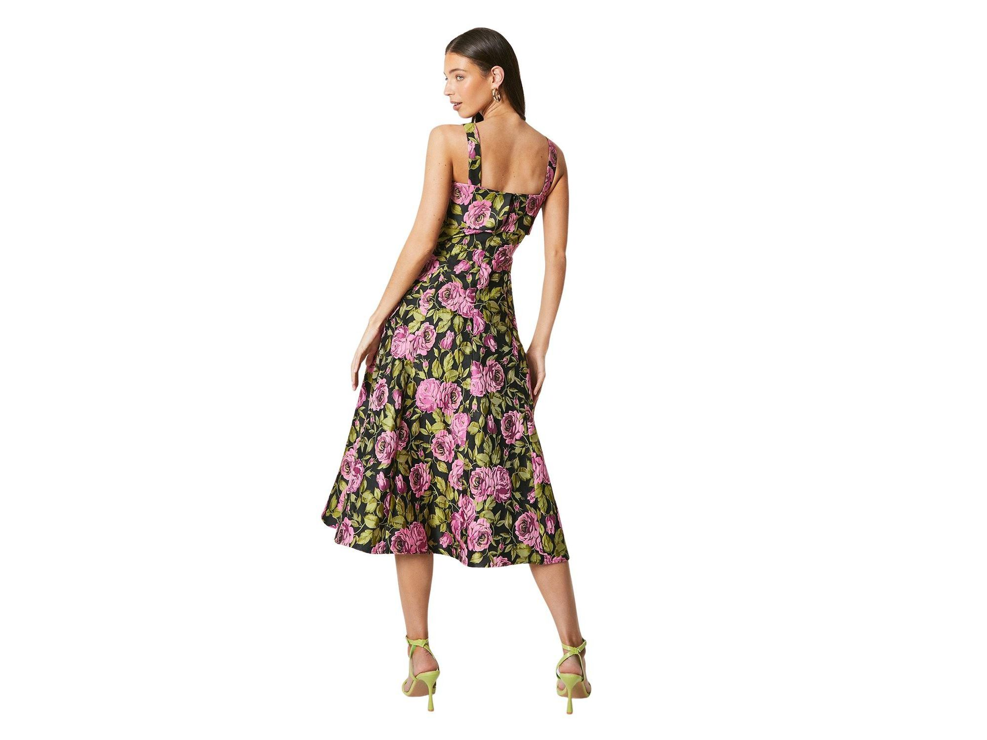 Wide Strap Jacquard Midi Dress — Image 4
