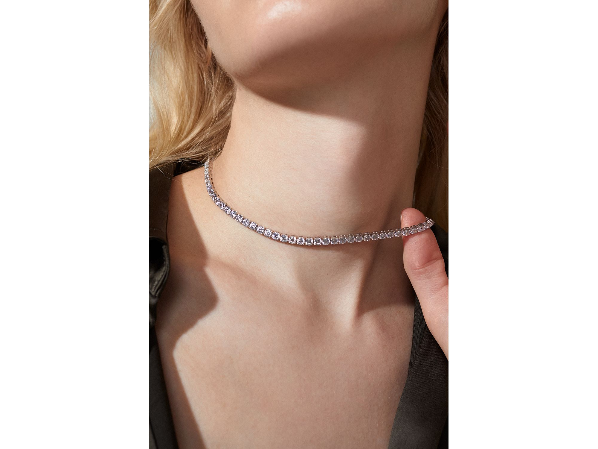 4mm Cubic Zirconia Tennis Necklace, 16" — Image 3
