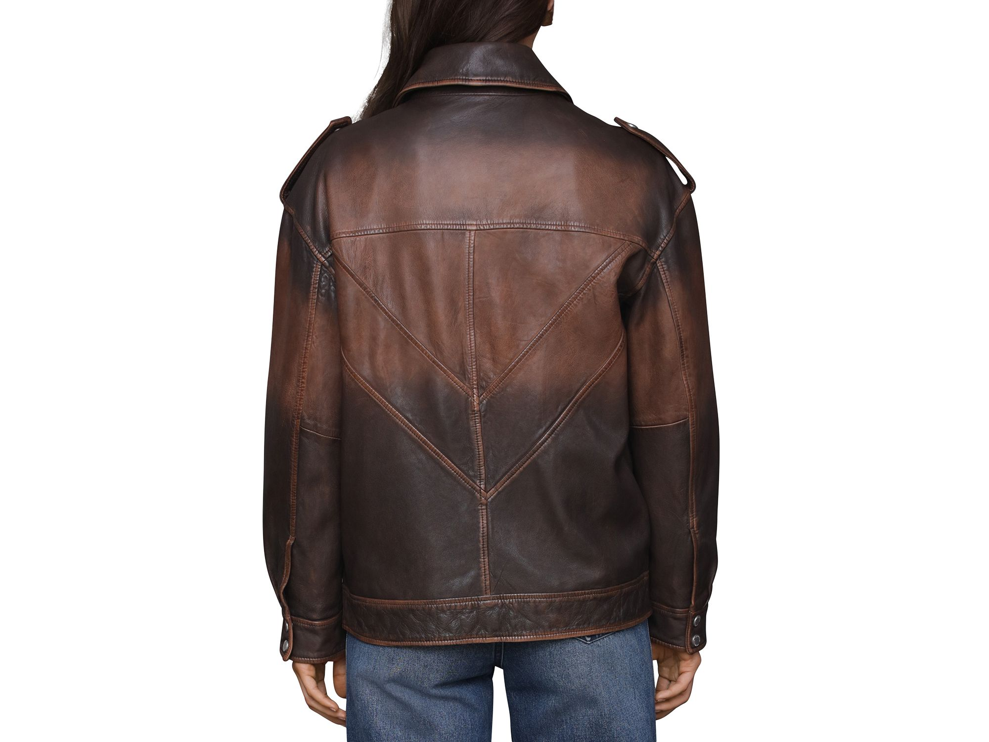 Genuine Leather Aviator Jacket — Image 5