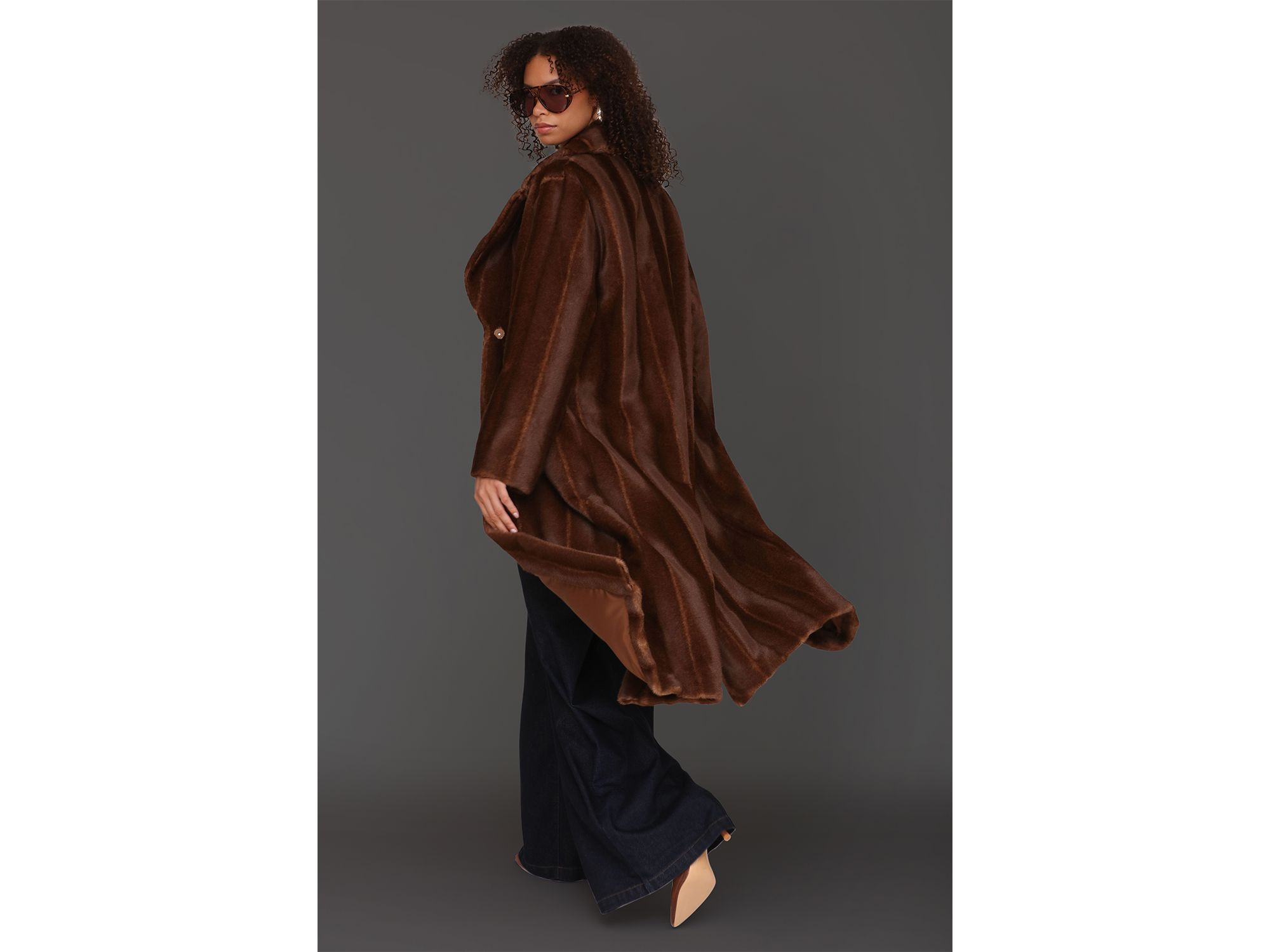 Faux Mink Fur Maxi Coat — Image 6