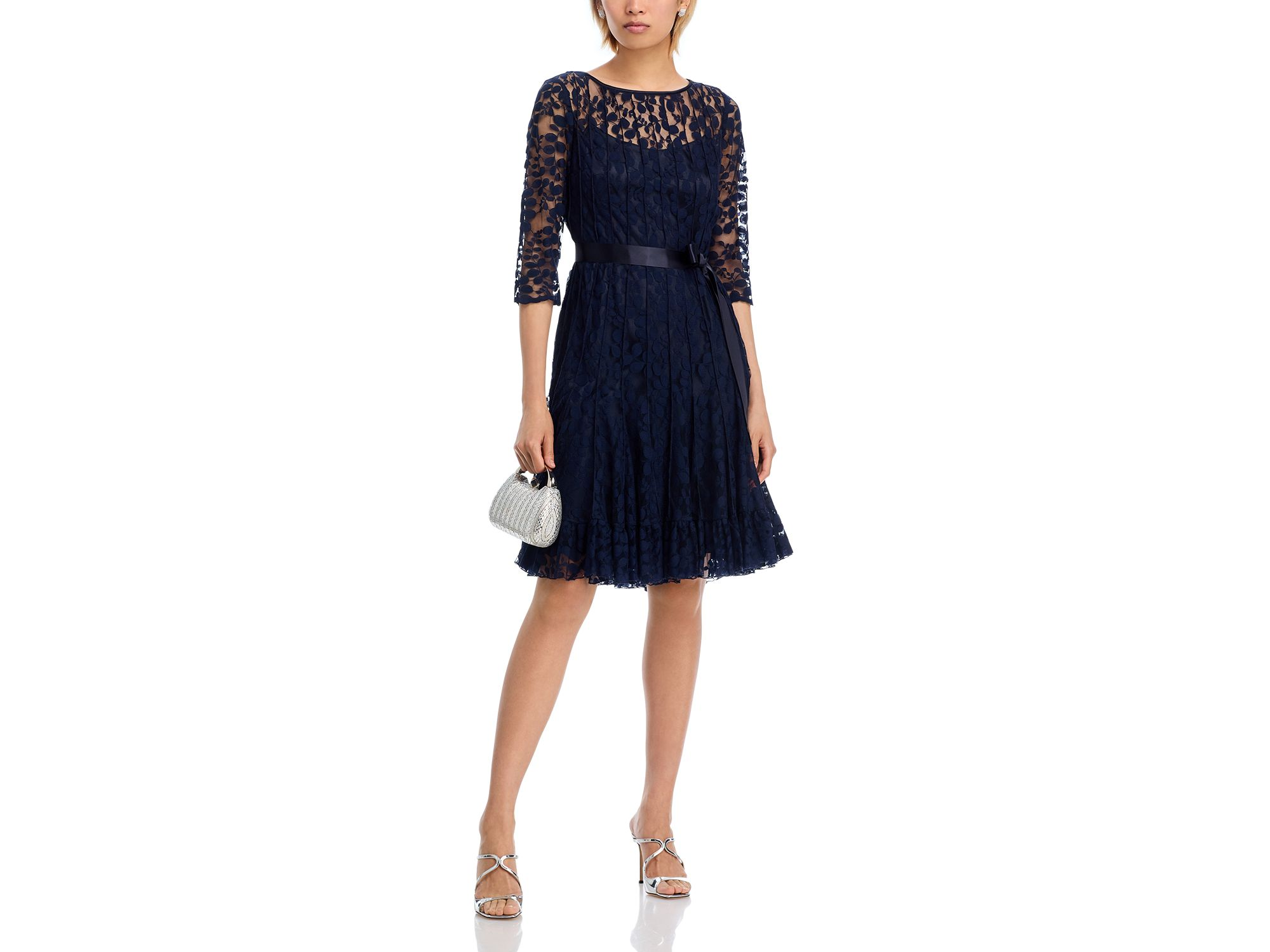 Leaf Lace Pintuck Dress — Image 3