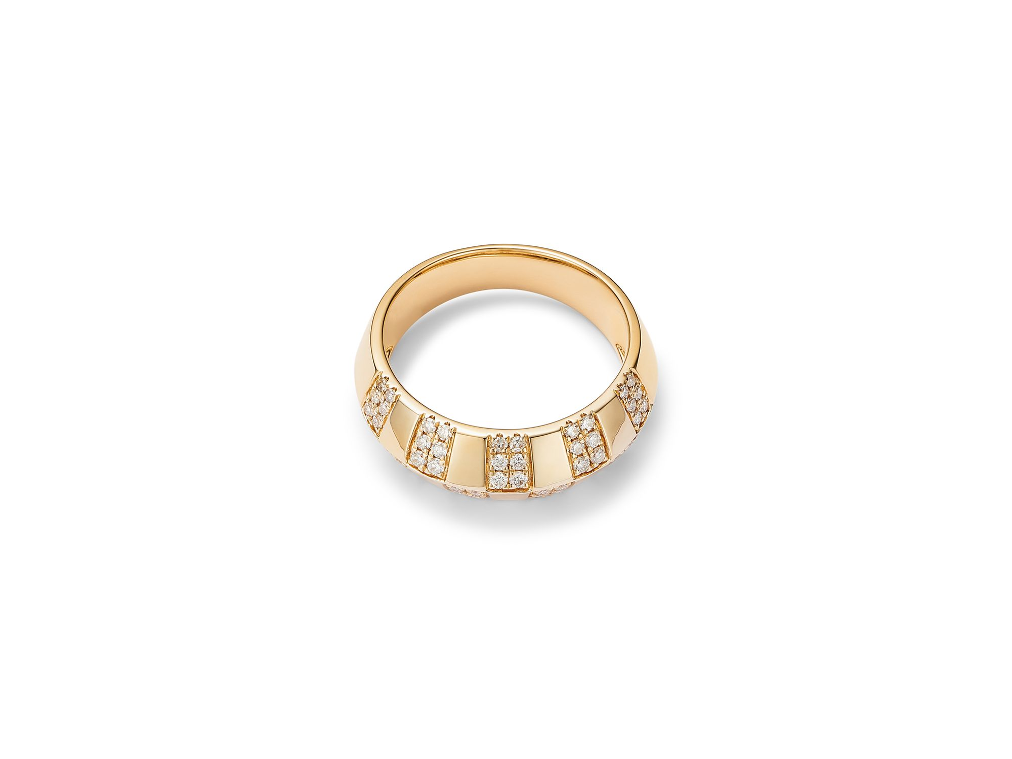 Diamond Checkerboard Ring in 14K Yellow Gold, 0.44 tcw — Image 3
