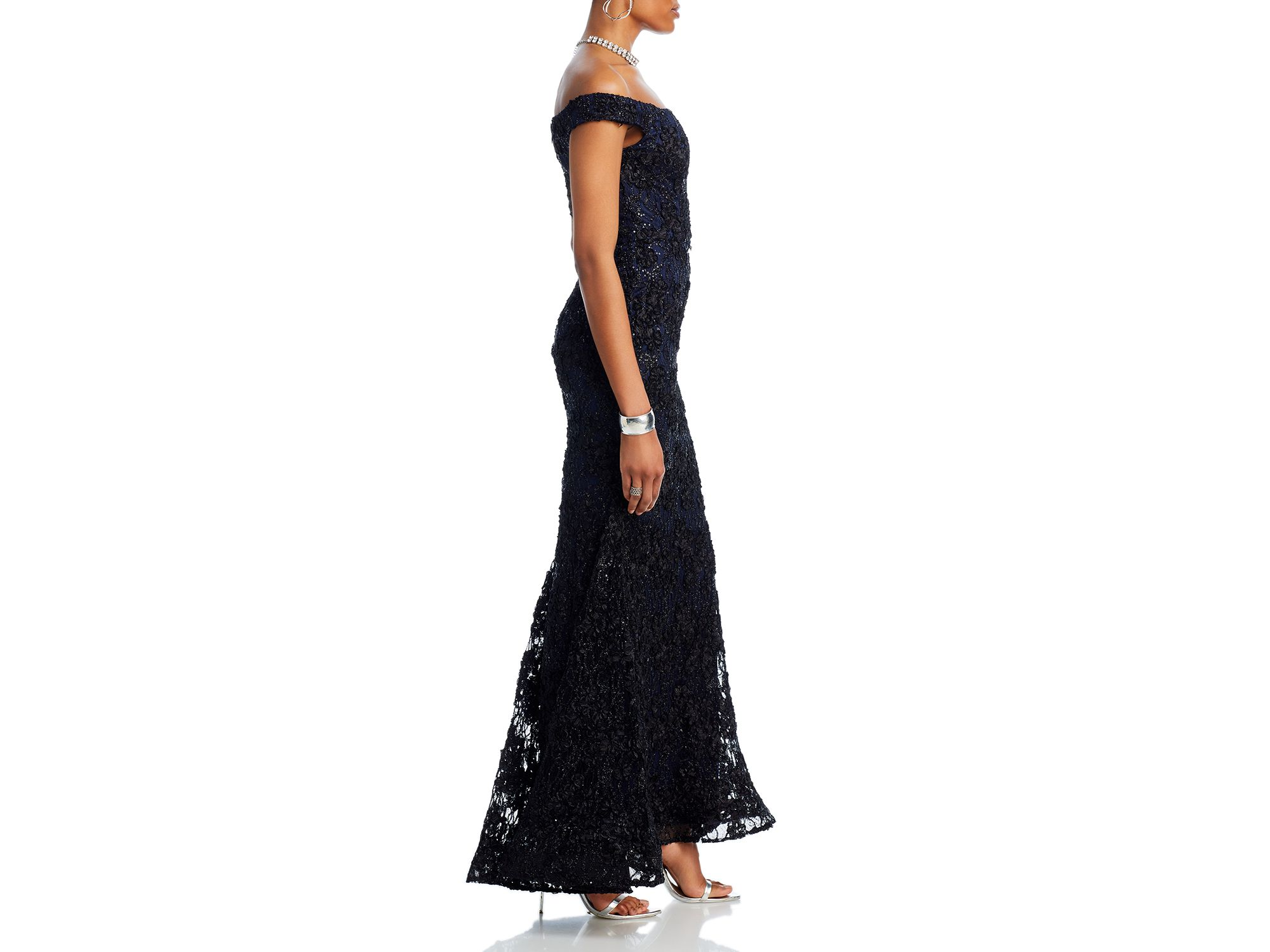 Off-the-Shoulder Embellished Lace Gown - Exclusive — Image 10