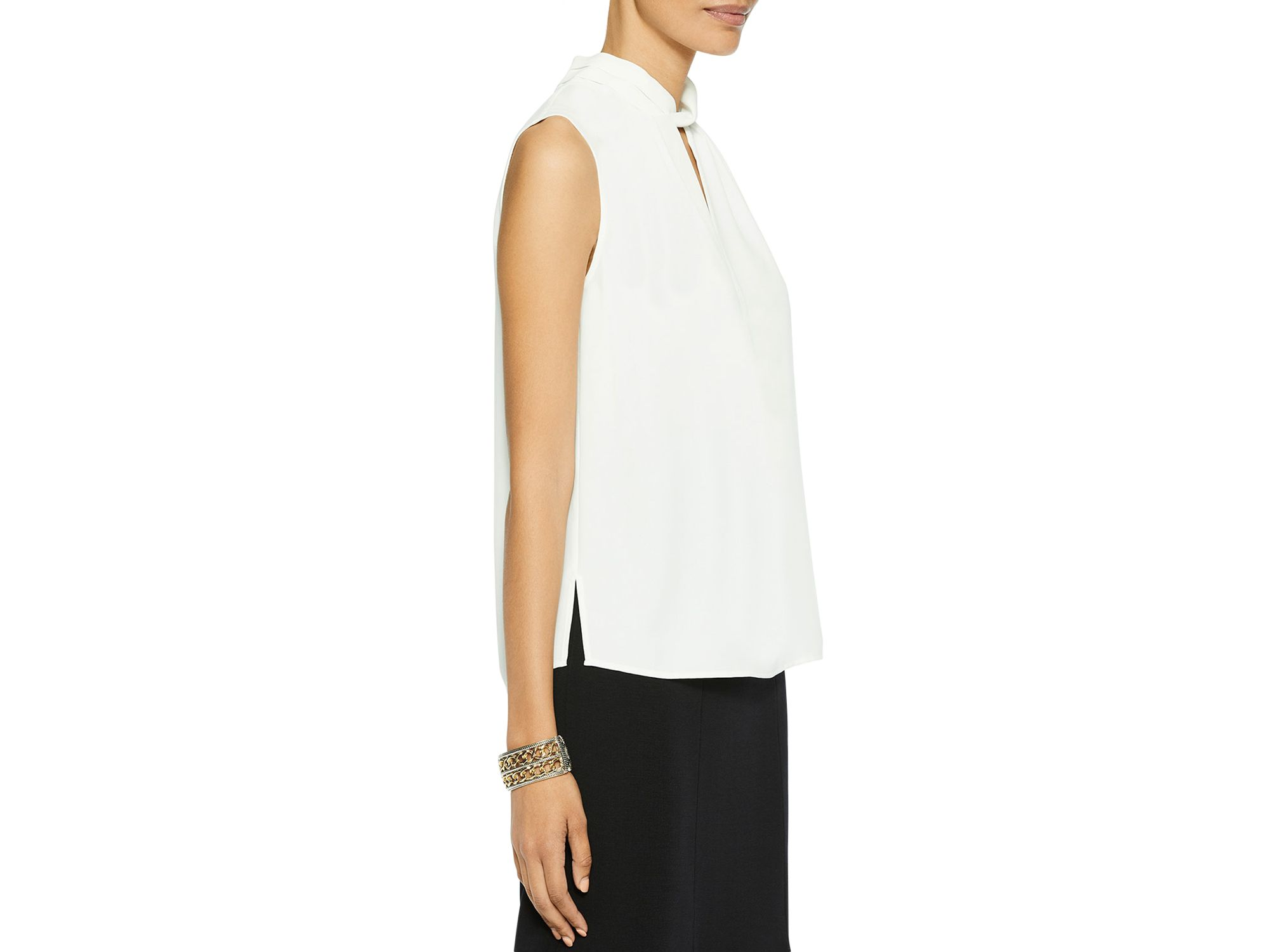 Twist Neck Crepe de Chine Tank — Image 3