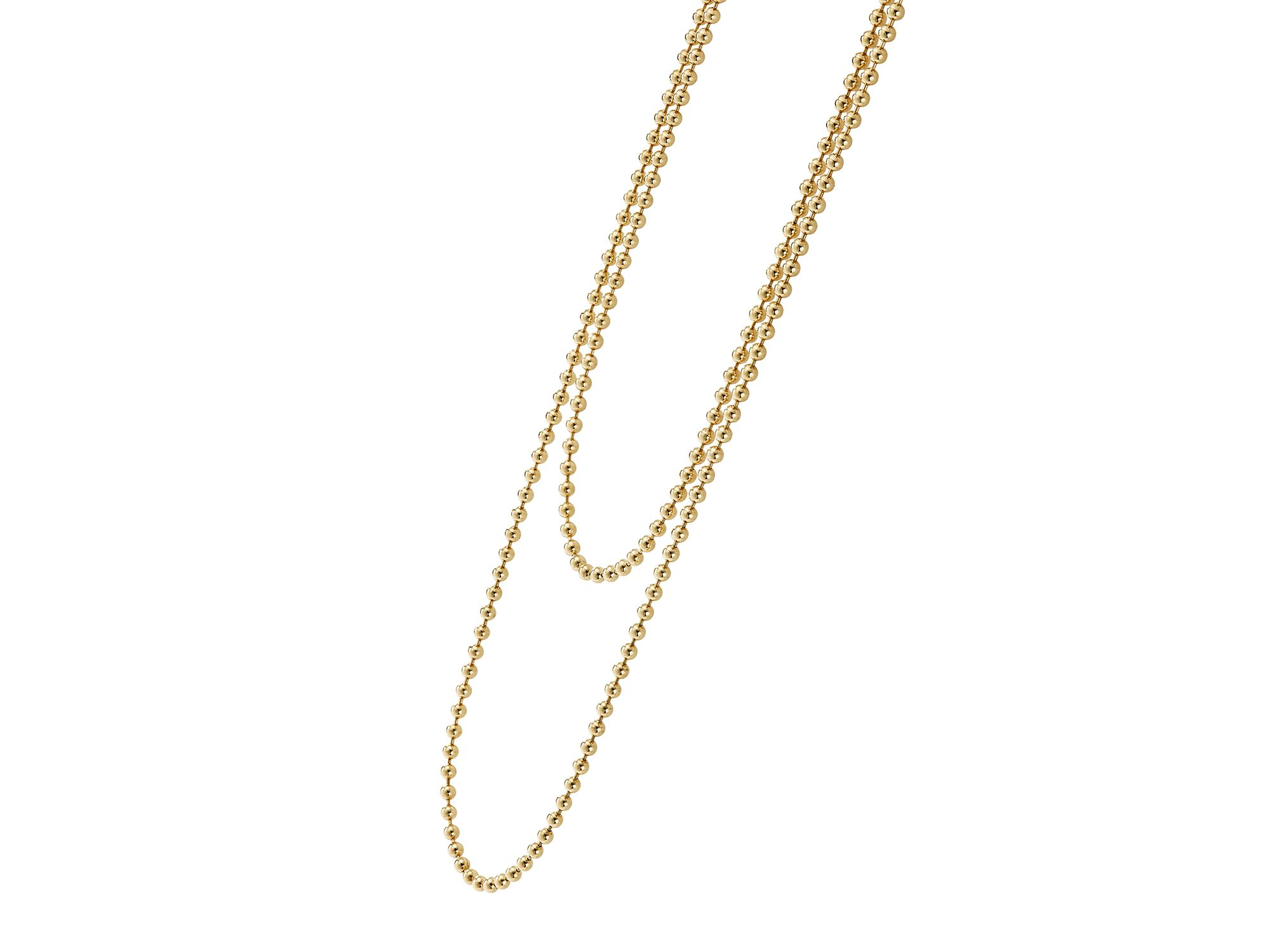 Caviar Gold Collection 18K Gold Ball Chain Necklace, 34" — Image 3