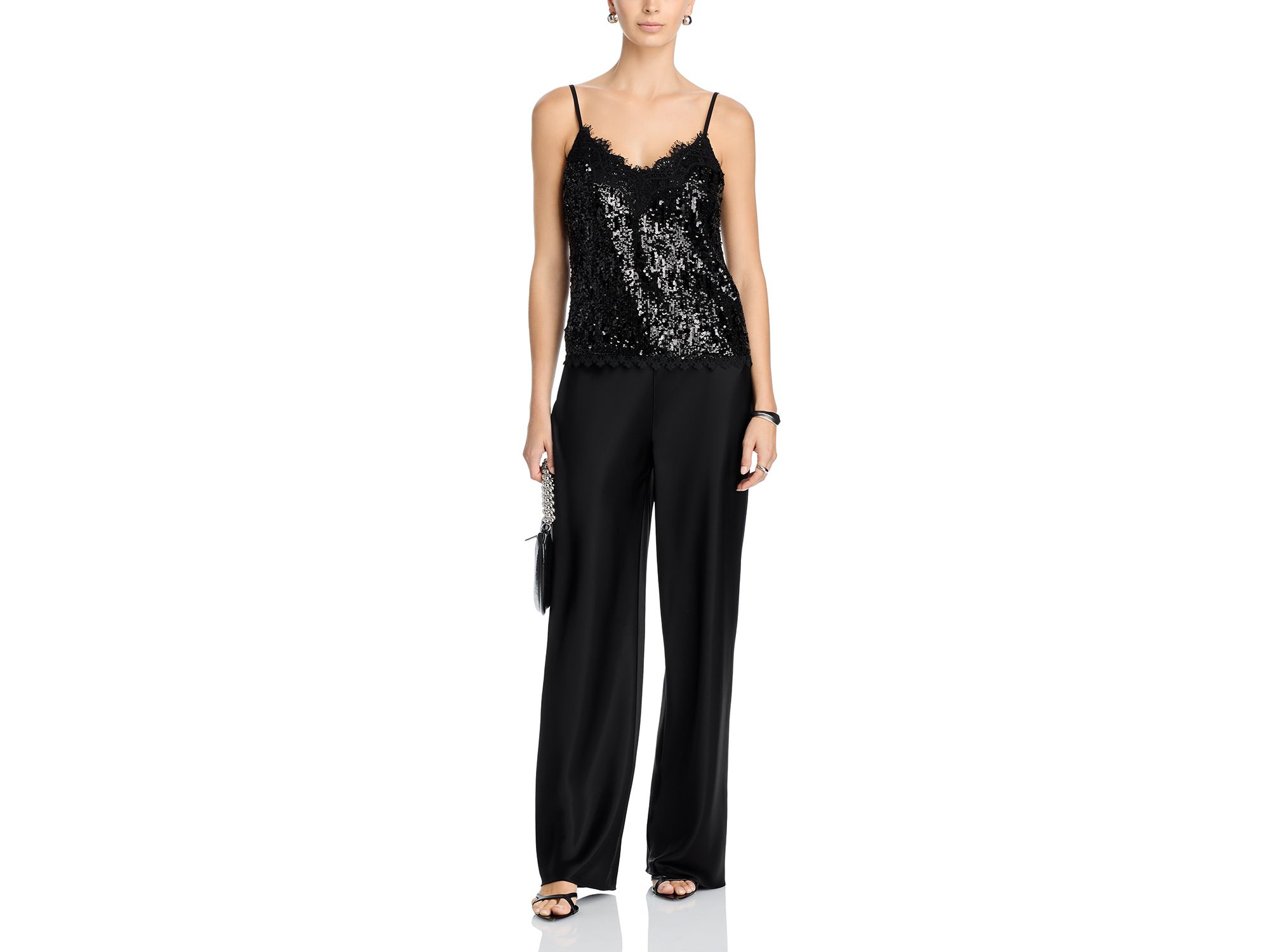 Lace Trim Sequin Tank - Exclusive — Image 4