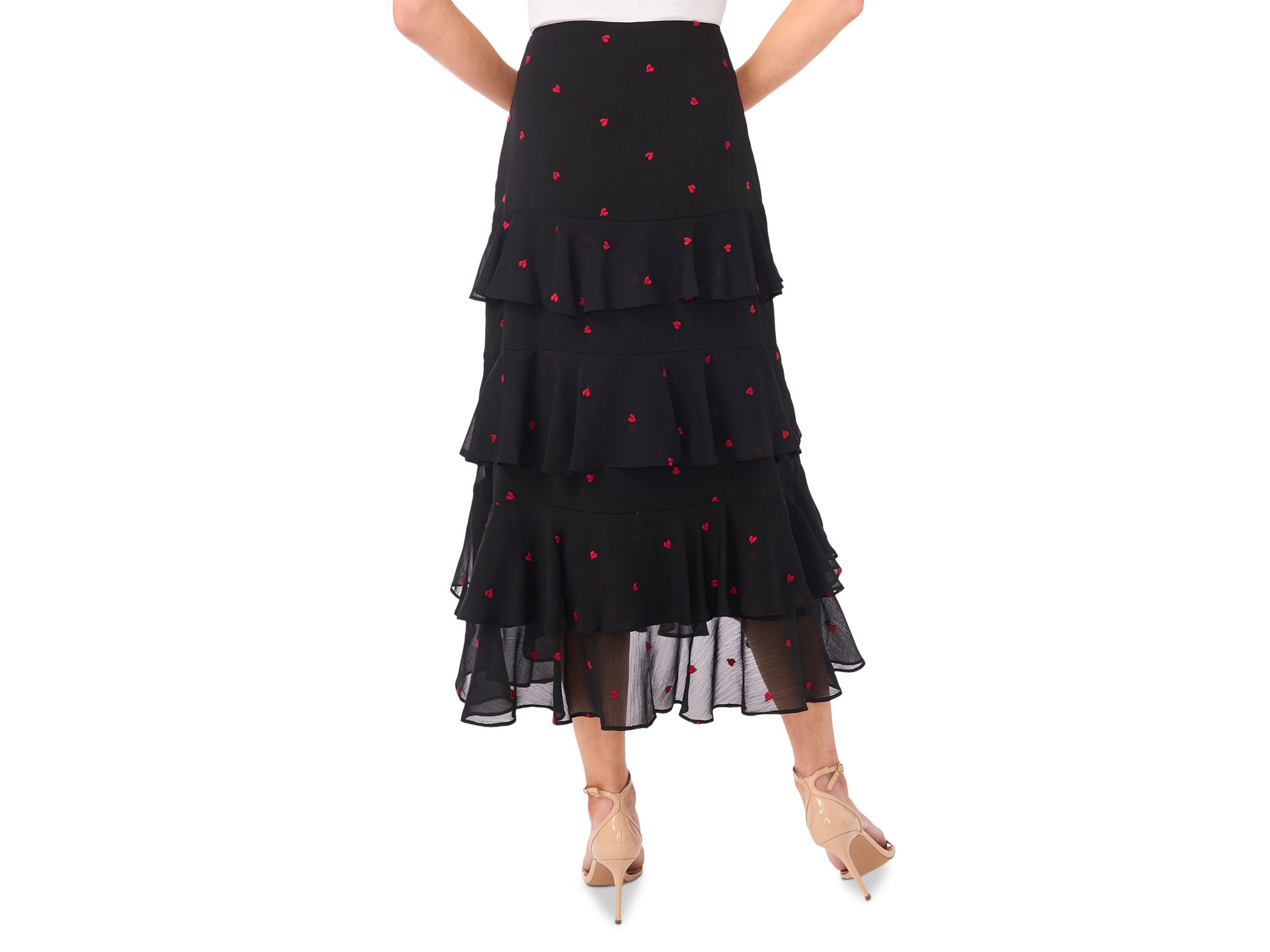 Tiered Ruffled Flounce Midi Skirt — Image 3