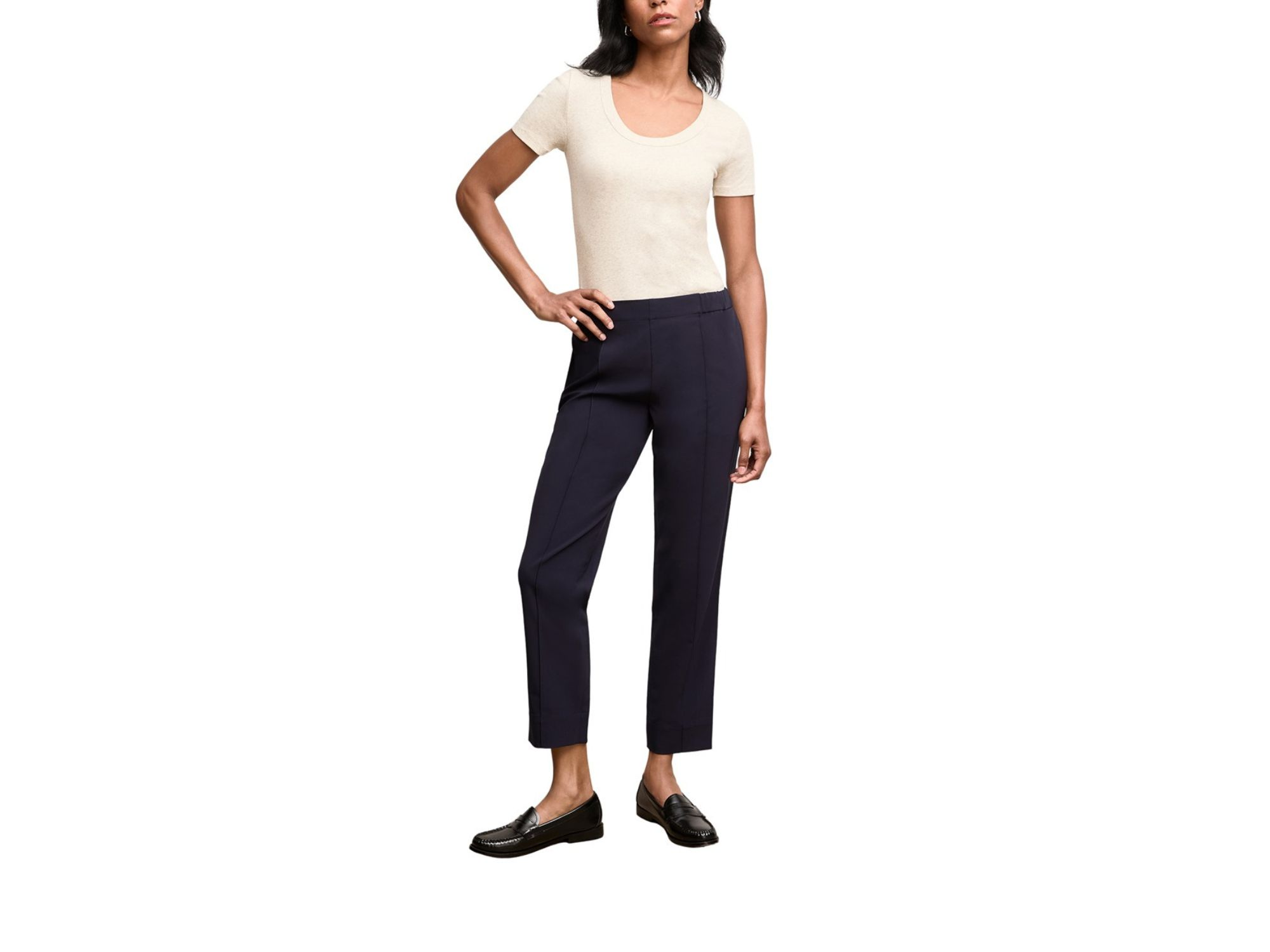 Avi Scoopneck Organic Ribbed Pima Cotton T-Shirt — Image 3