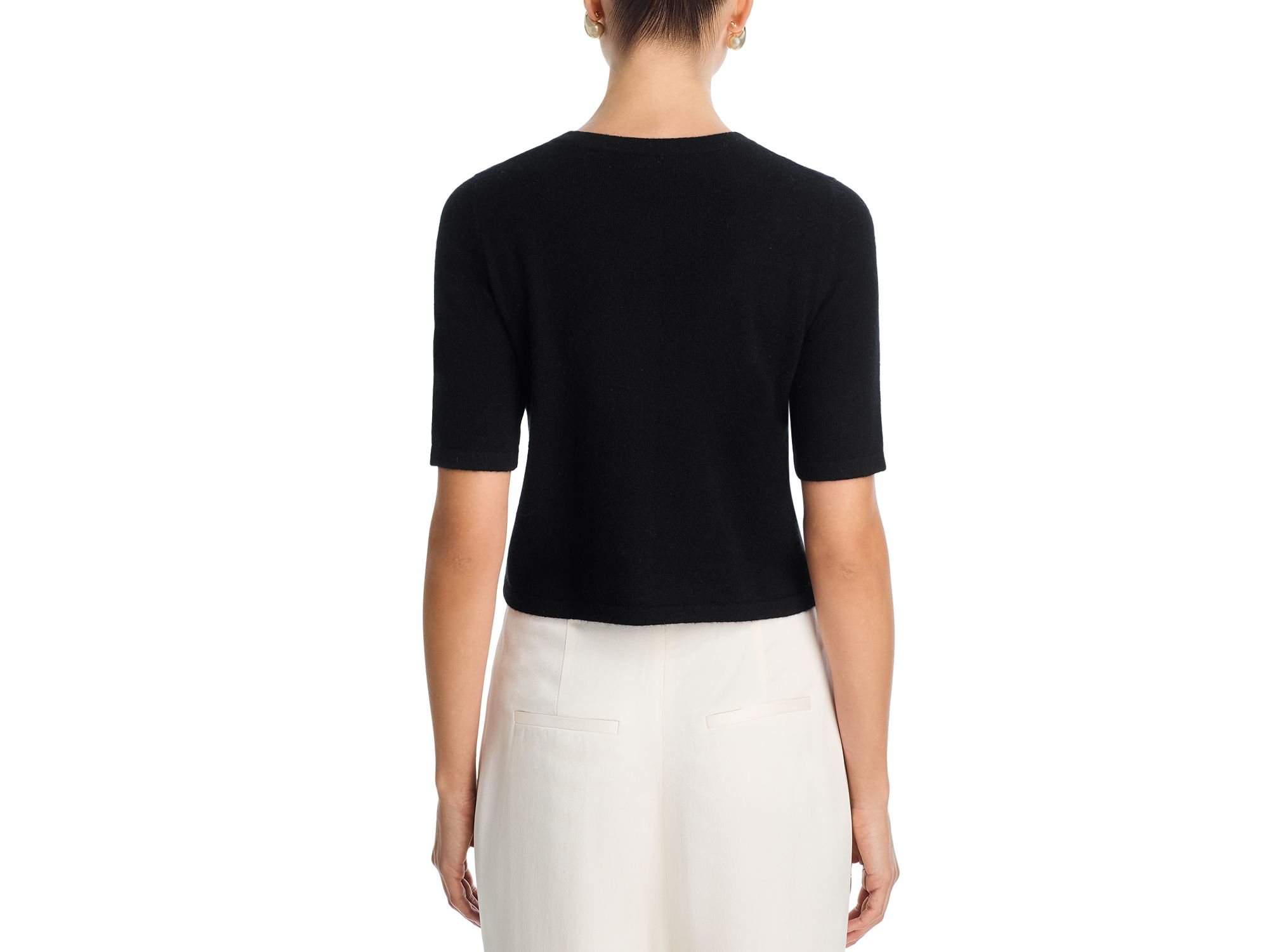 100% Cashmere Crewneck Shrug Sweater - Exclusive — Image 3